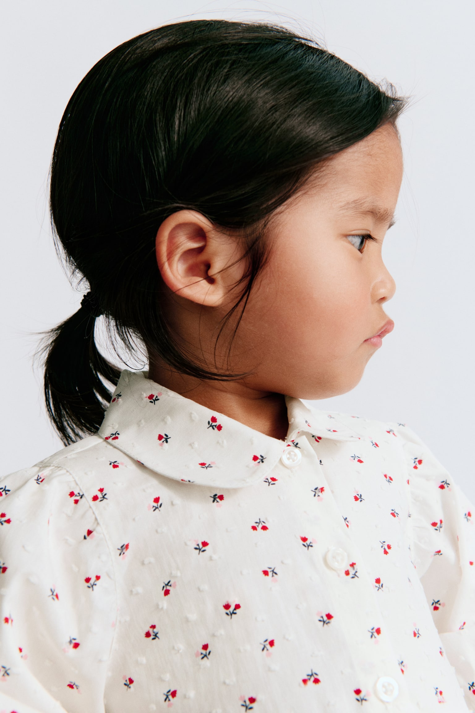 Детская блузка H&M Flared Cotton Blouse, цвет: Белый / С принтом — фото 5