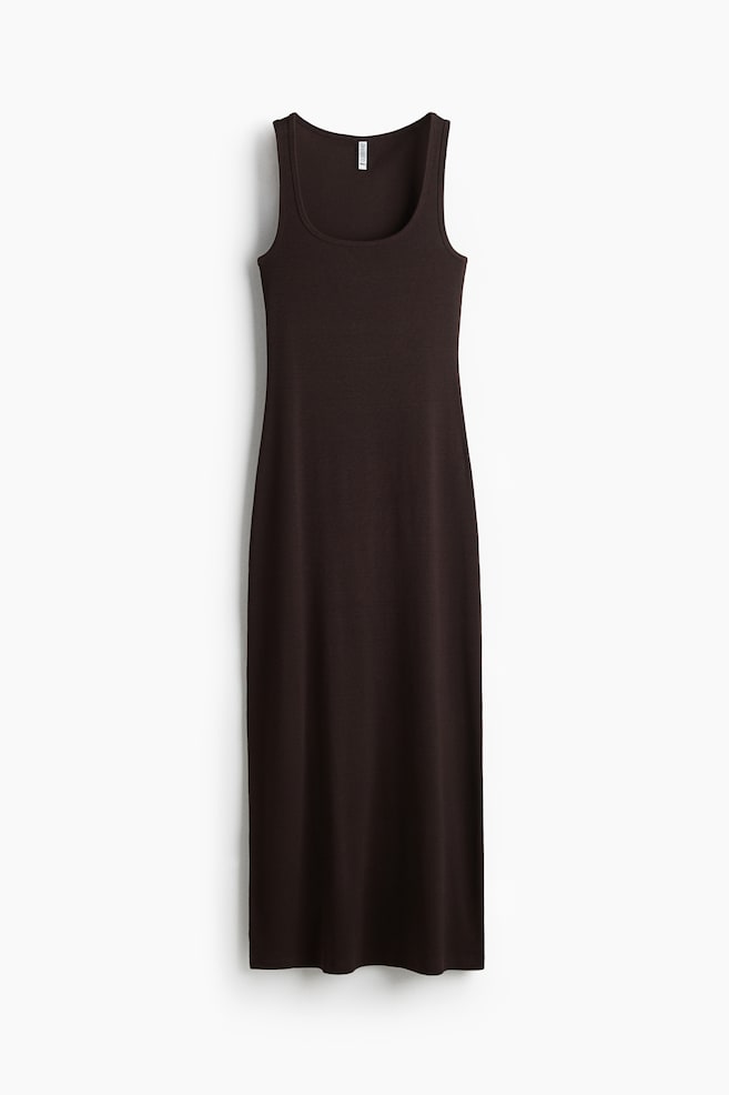 Sleeveless maxi dress - Dark brown - 1