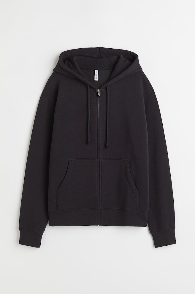 Zip-through hoodie - Black/Light grey marl/Light khaki green/Red/dc - 2