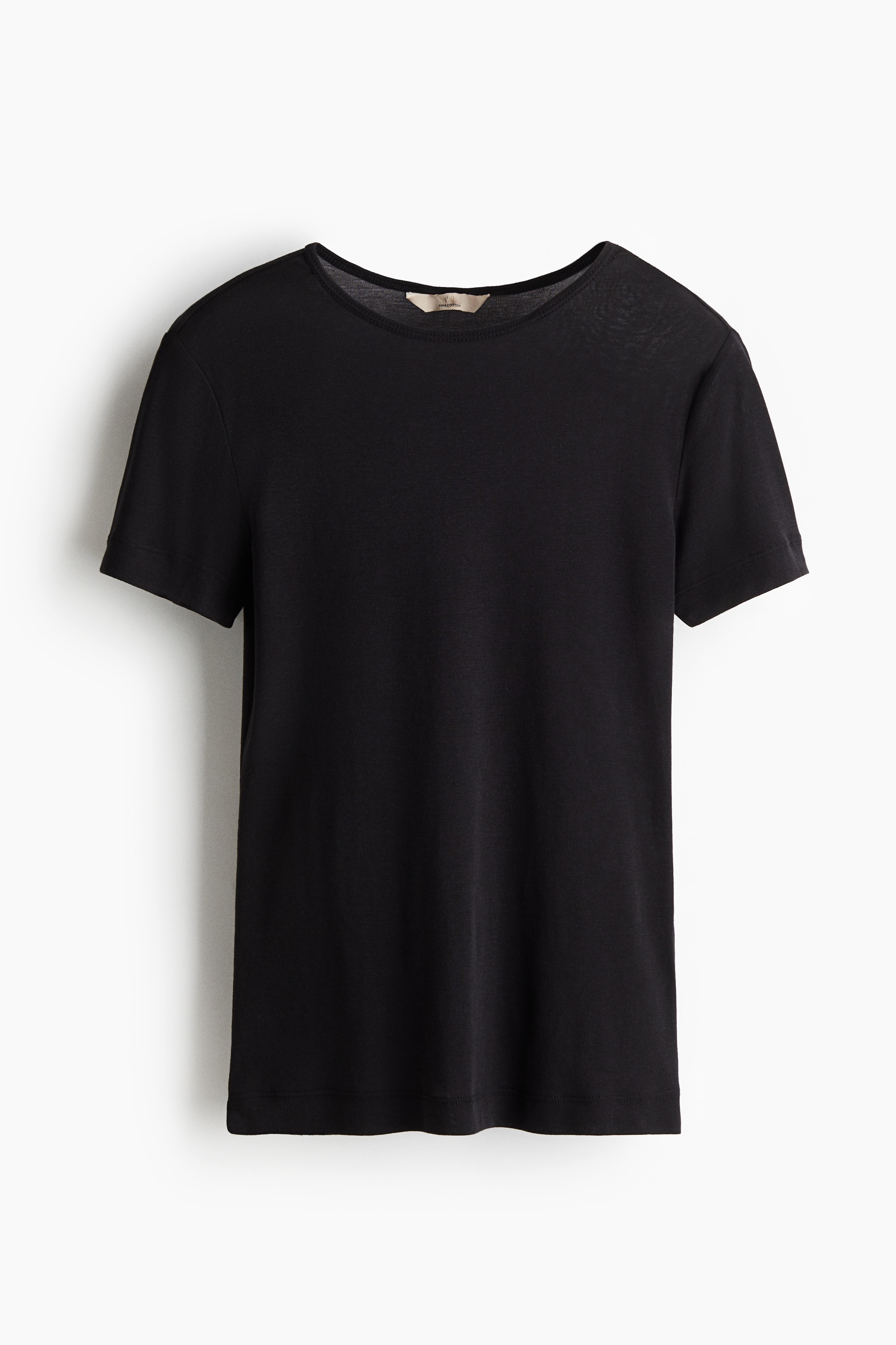 Pima cotton T-shirt - Black/Dark brown/White/Light beige/Beige