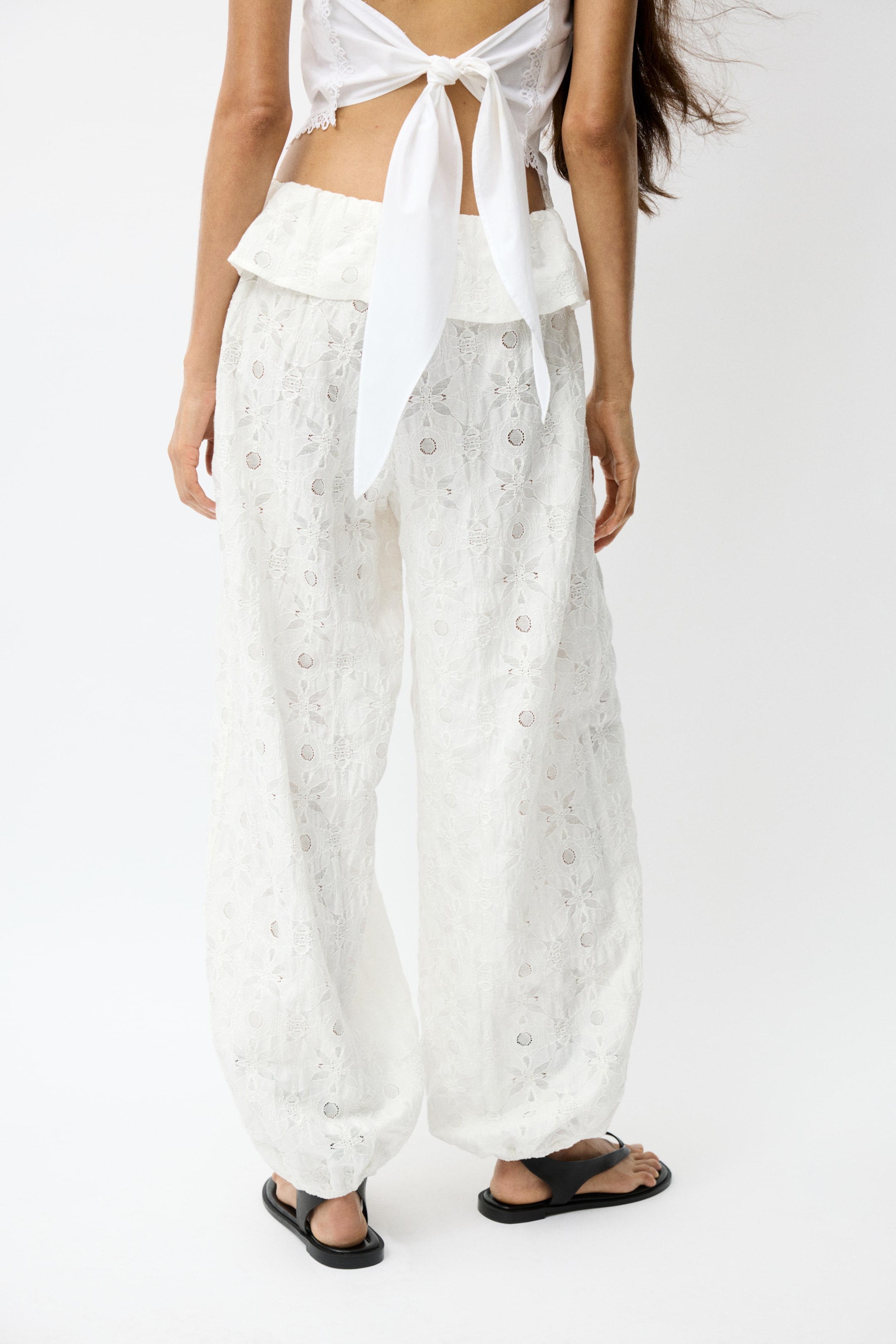 Cotton-Blend Balloon-Leg Pants