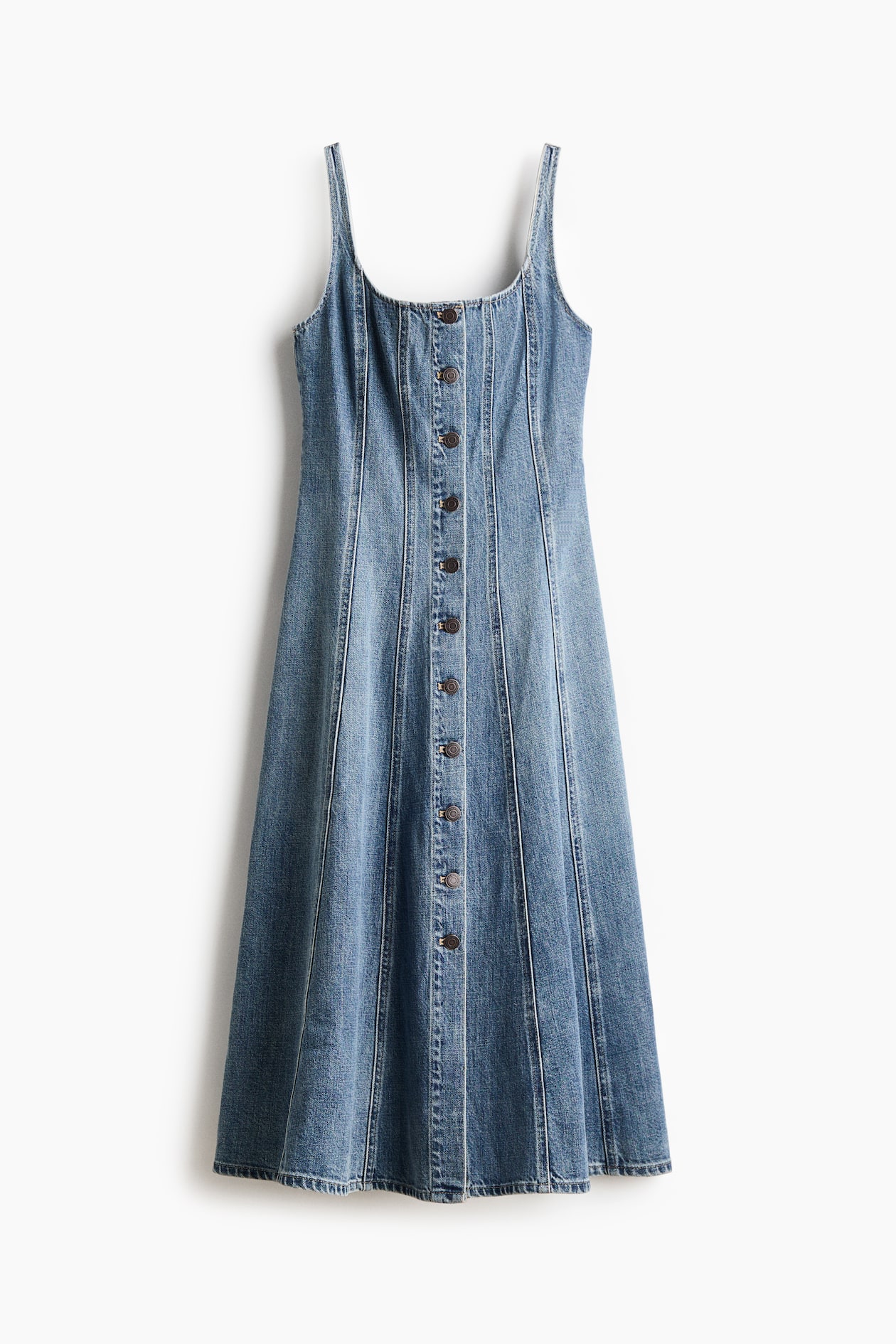 Button-Front Denim Dress