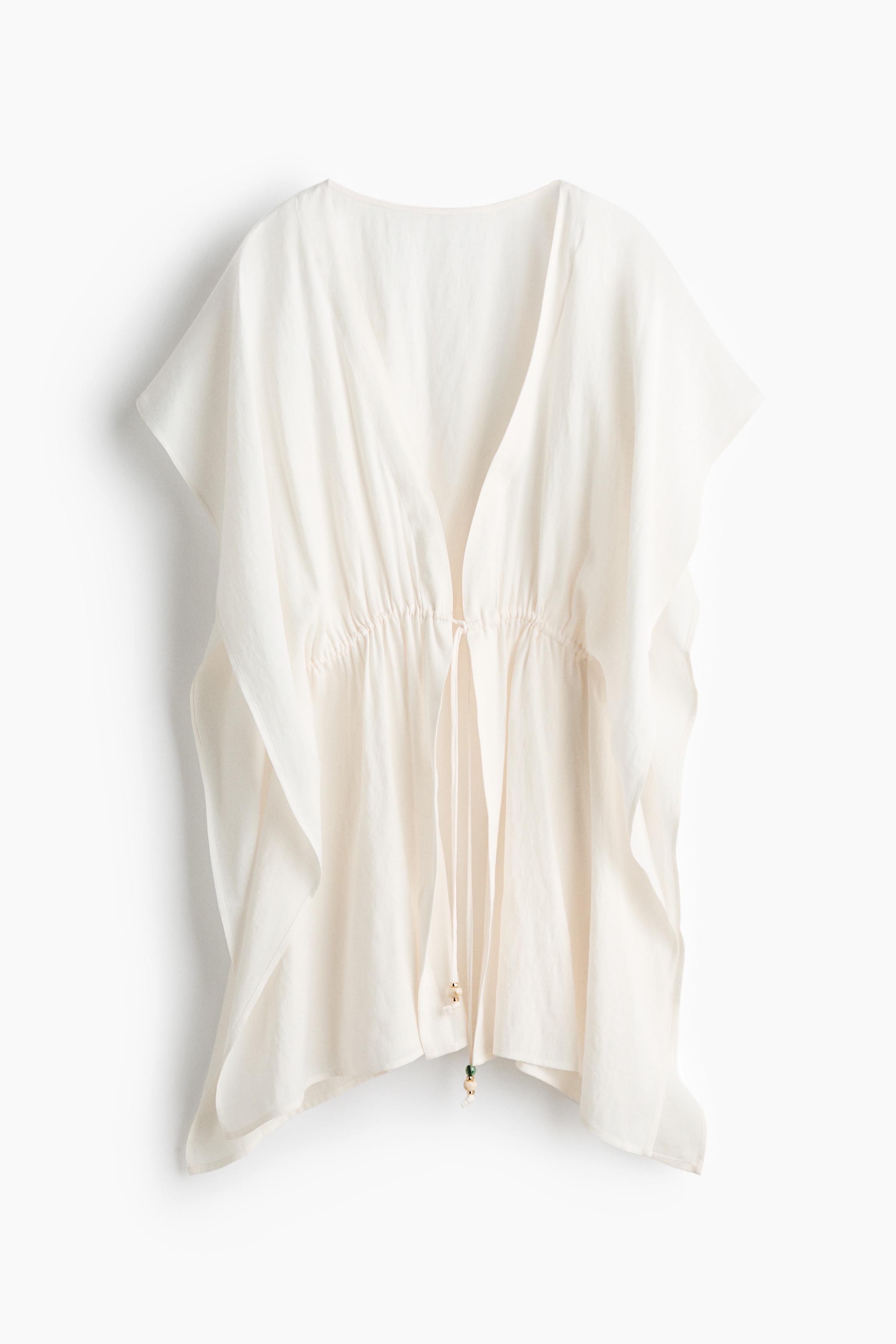 Beach kaftan dress - Cream/Dark brown/Black