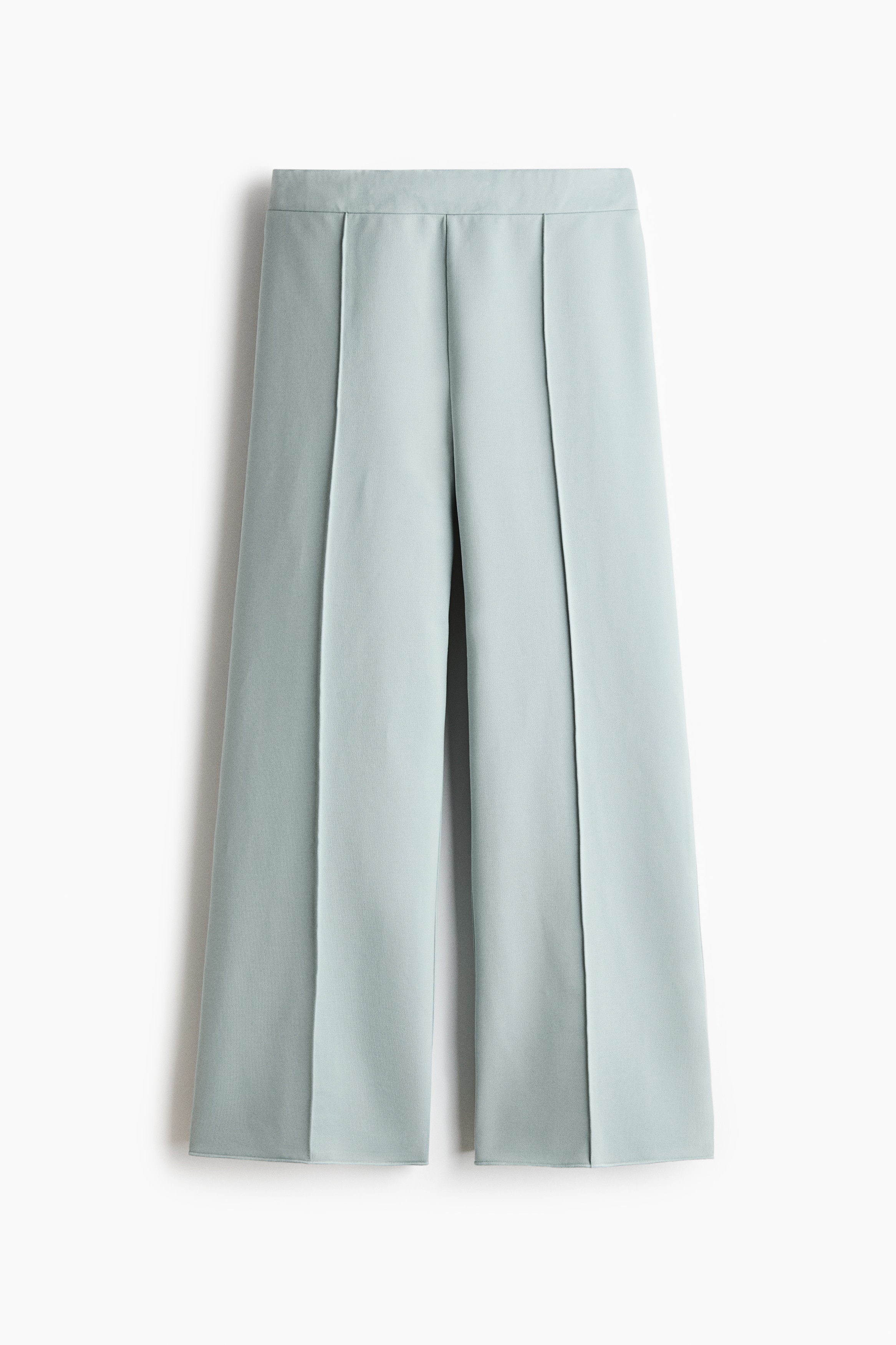Crease-front jersey trousers - Light dusty turquoise