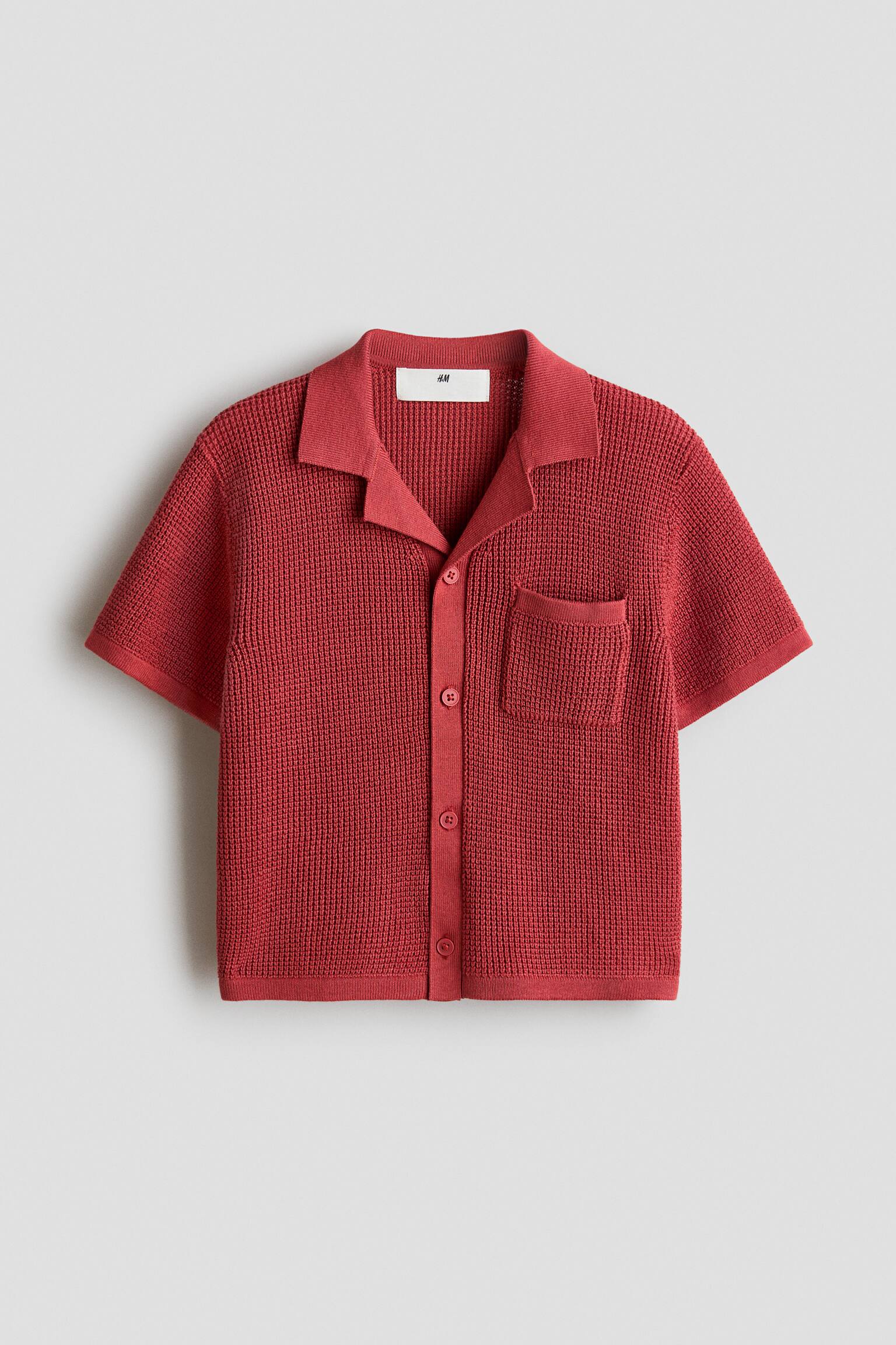 Knitted resort shirt - Red/Blue - 1