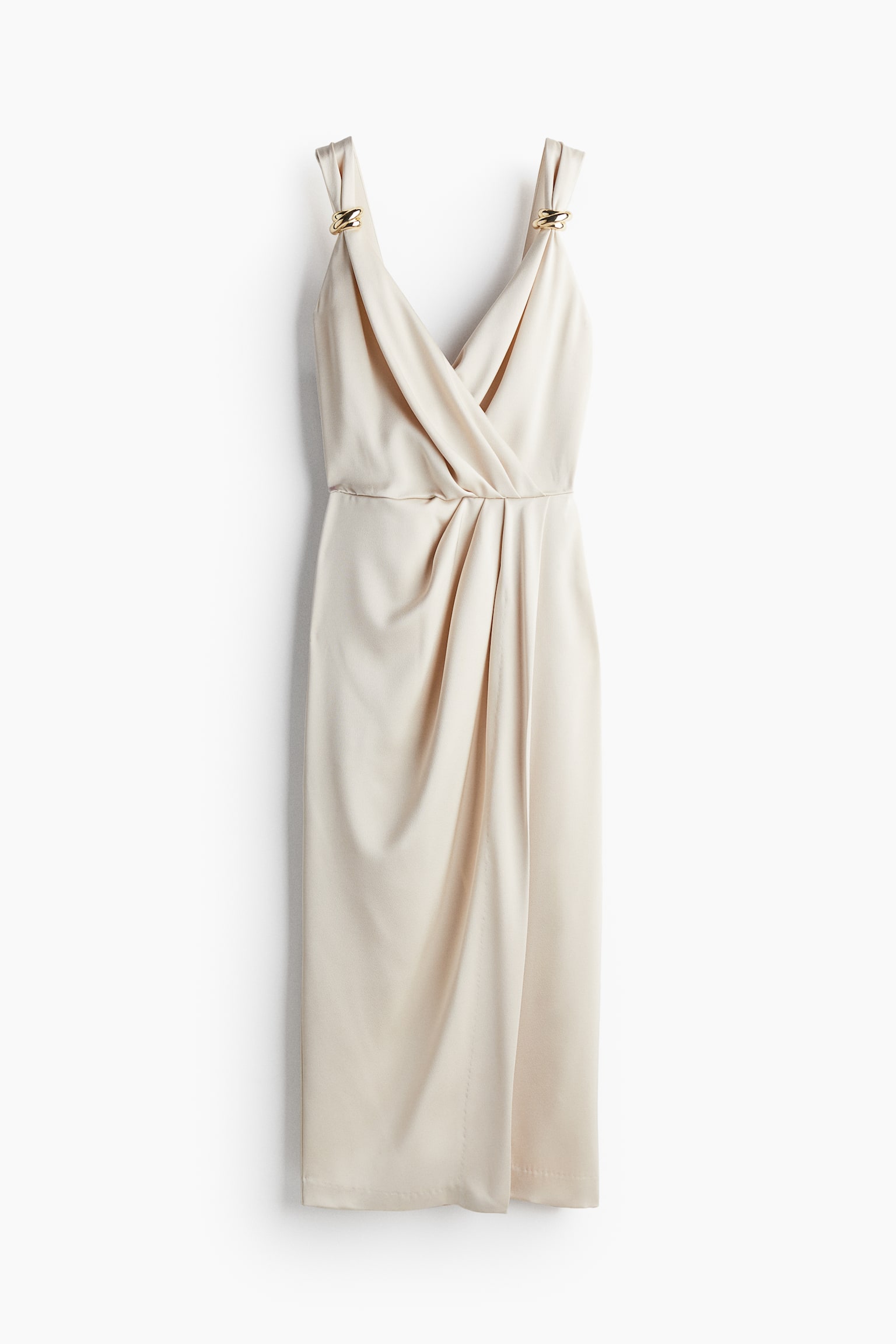 Satin wrap dress - Light beige - 2