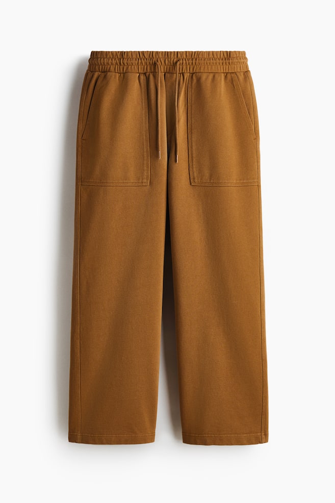 Relaxed Fit Cotton joggers - Dark beige - 1