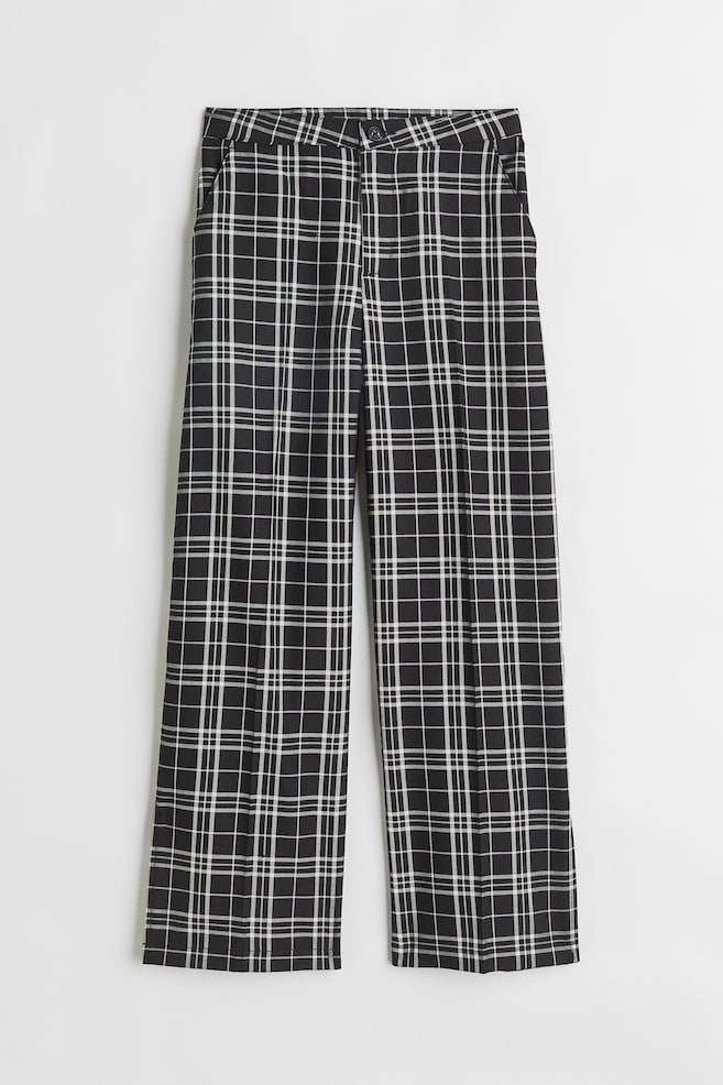 Tailored trousers - Black/Checked/Light beige/Checked - 1