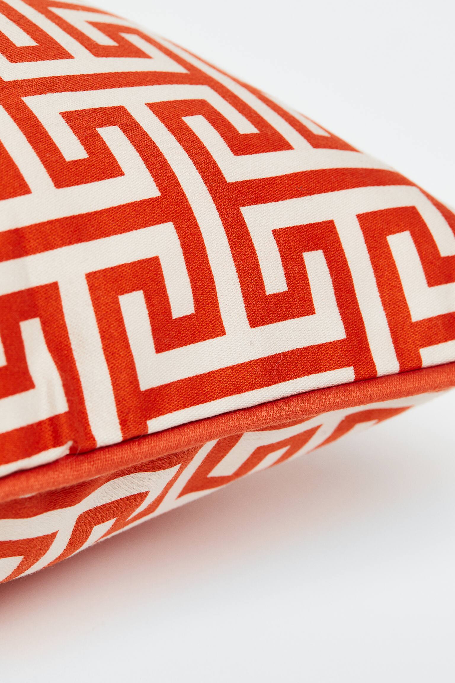 Patterned cotton cushion cover - Bright red/Patterned/Light yellow/Patterned - 2