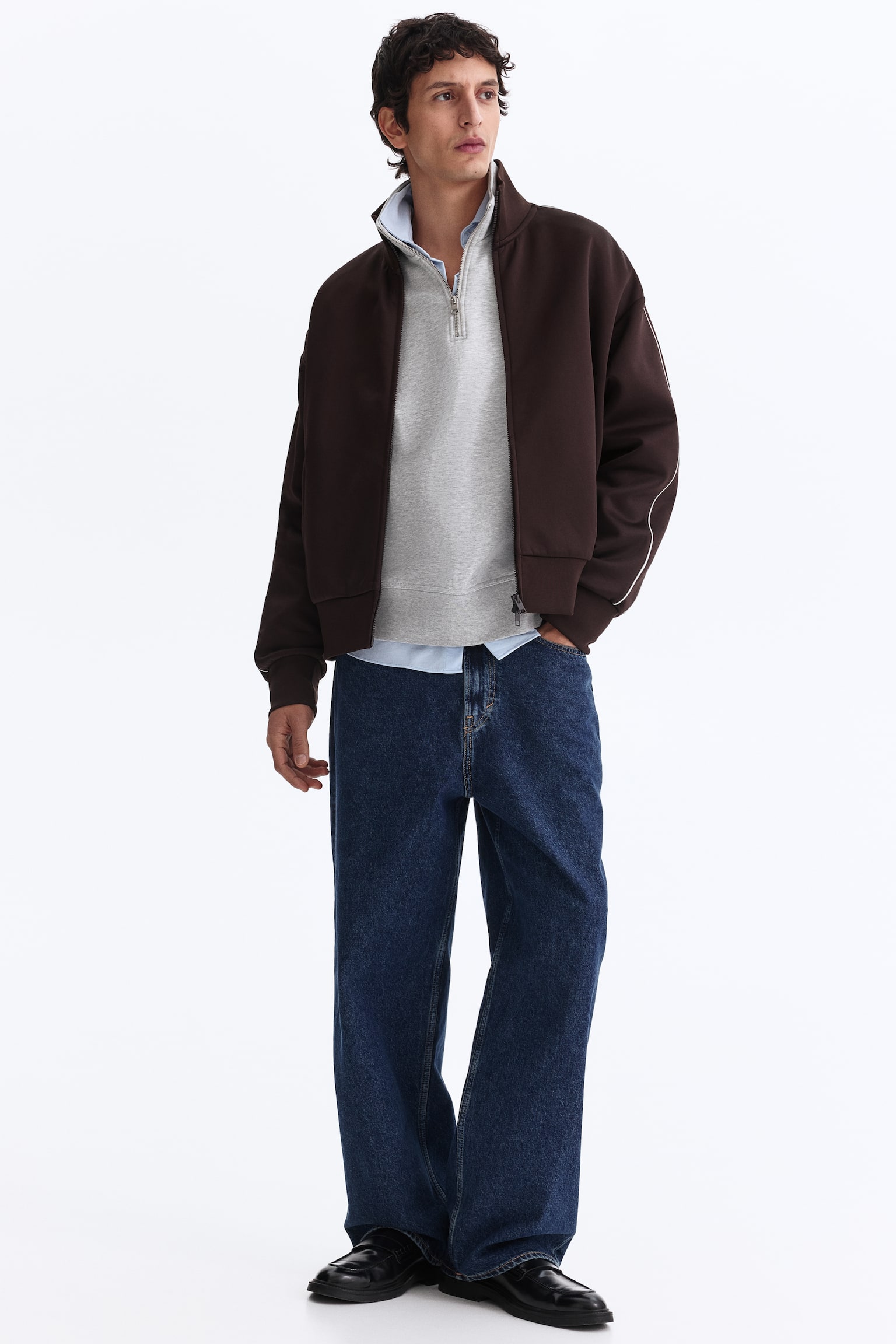 Veste de survêtement Loose Fit - Marron foncé/Noir - 3