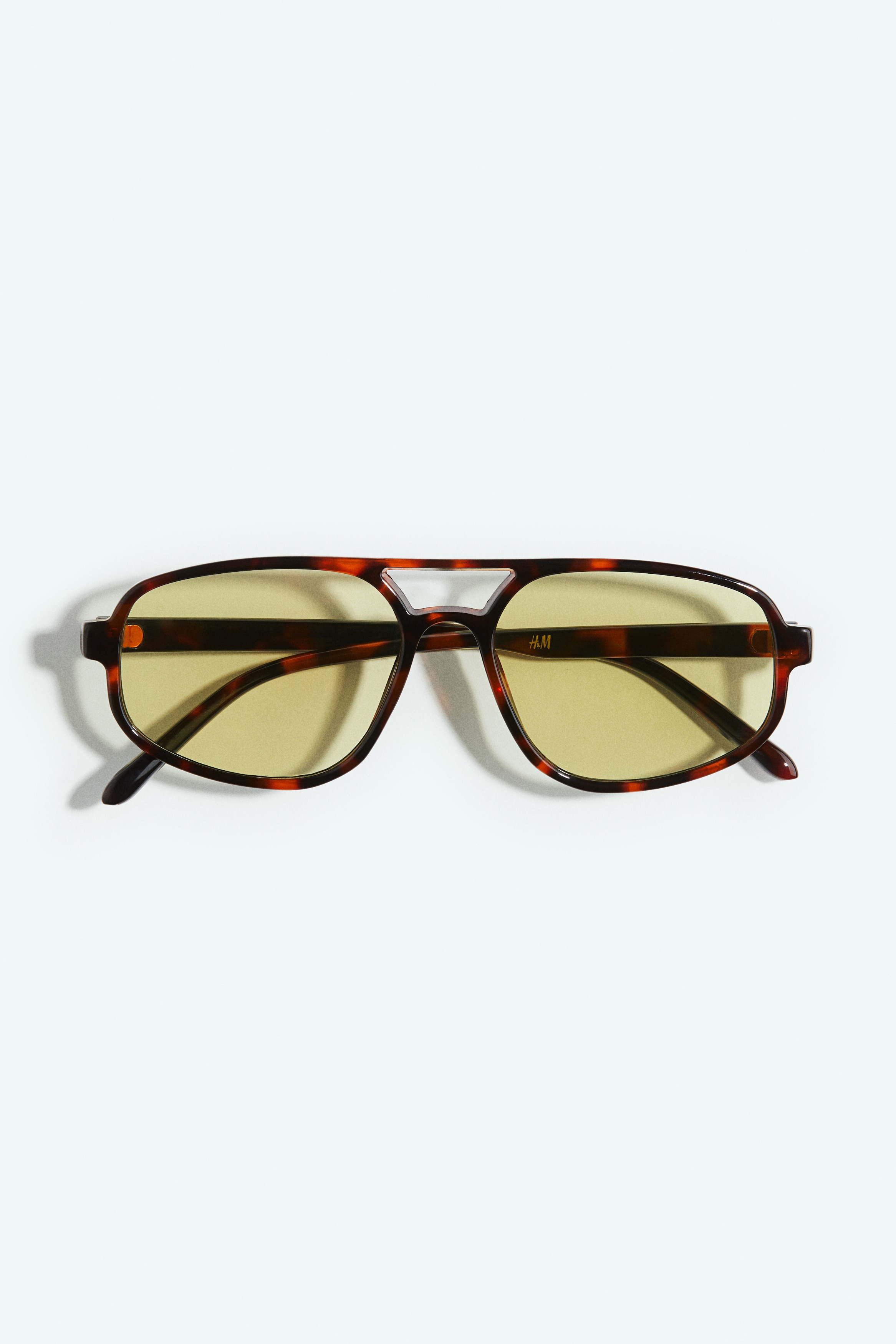Aviator-Style Sunglasses - Brown/tortoiseshell-patterned