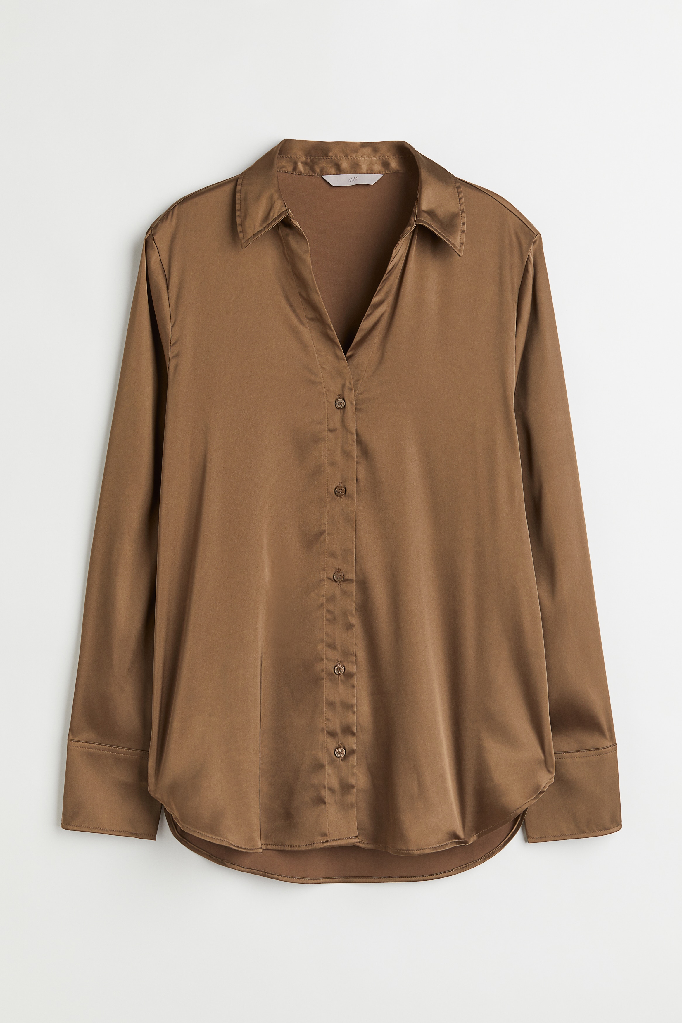 V-neck blouse - V-neck - Long sleeve - Khaki green - Ladies | H&M GB 