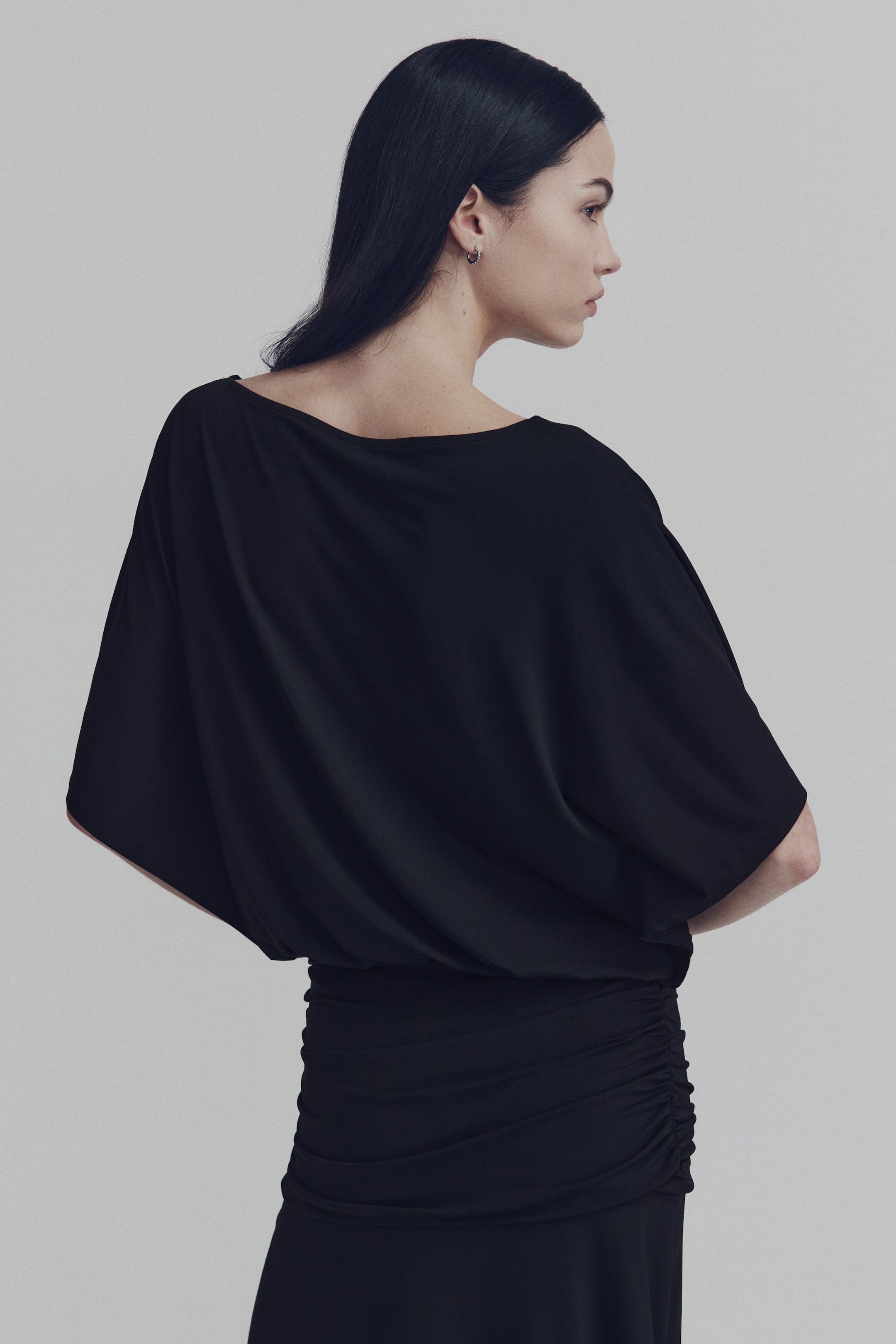 View larger image: Draped maxi dress - Black - Ladies | H&M 4