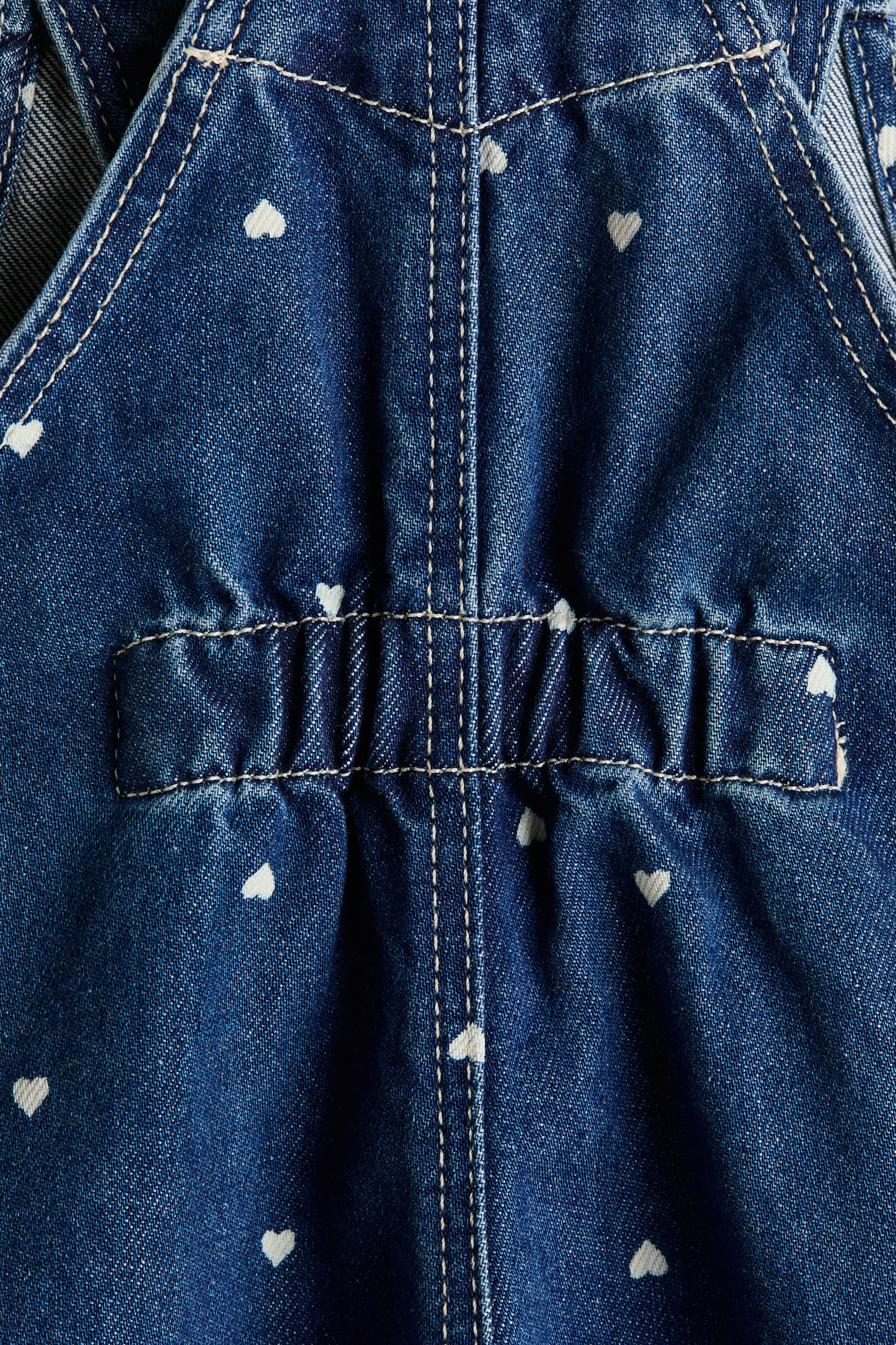 Printed Denim Overalls