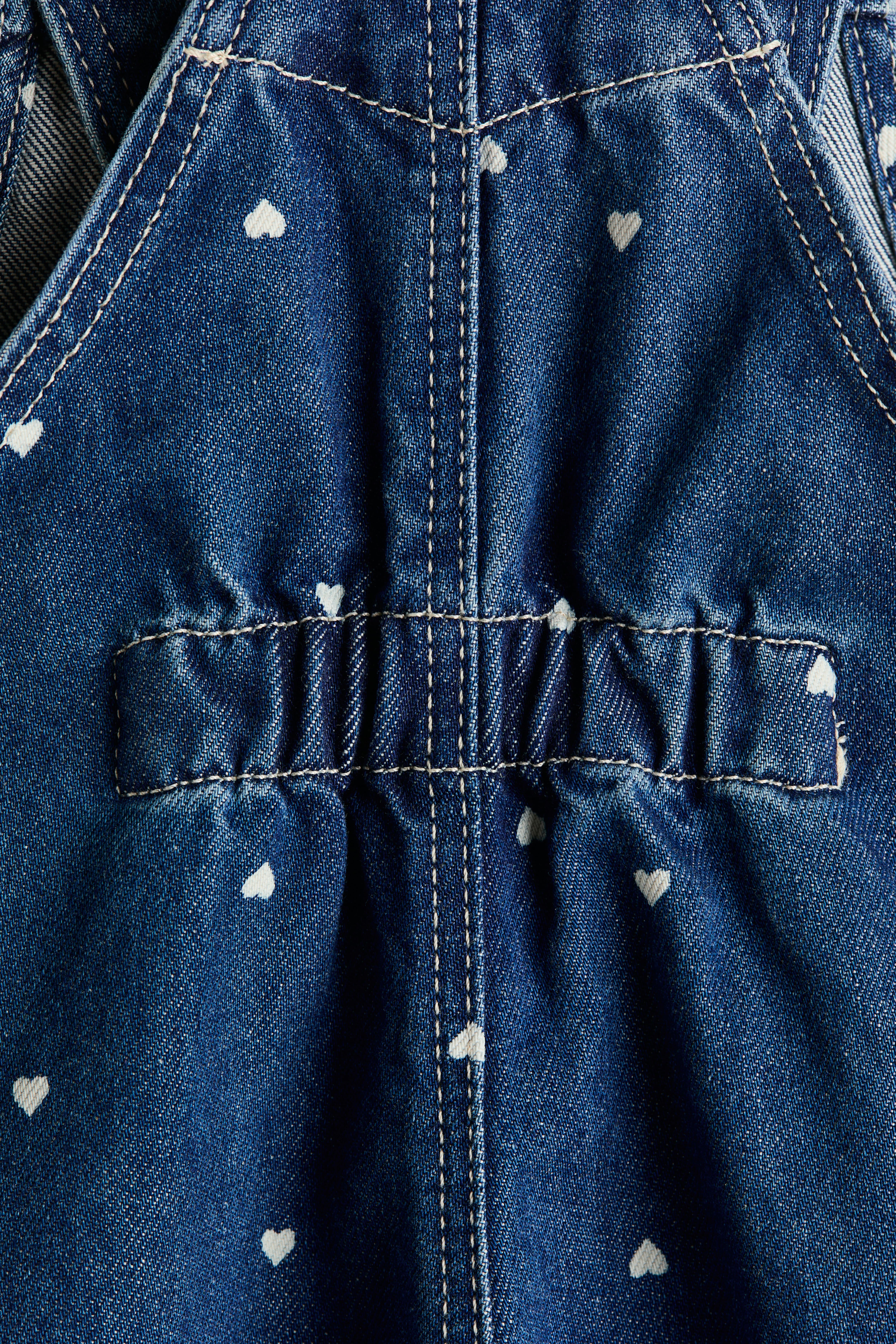 Printed Denim Overalls
