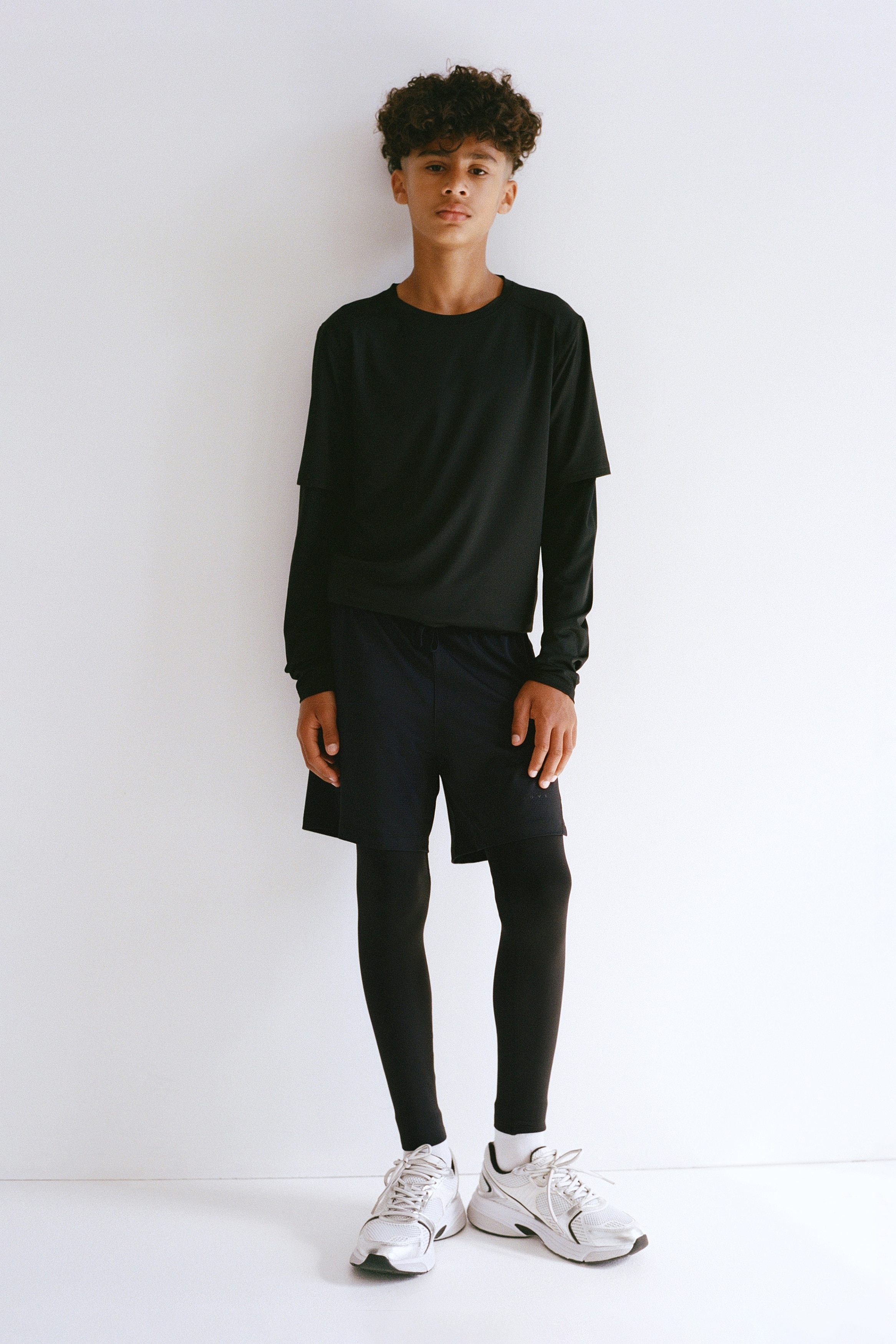 Layered football tights with ThermoMove™ - Black