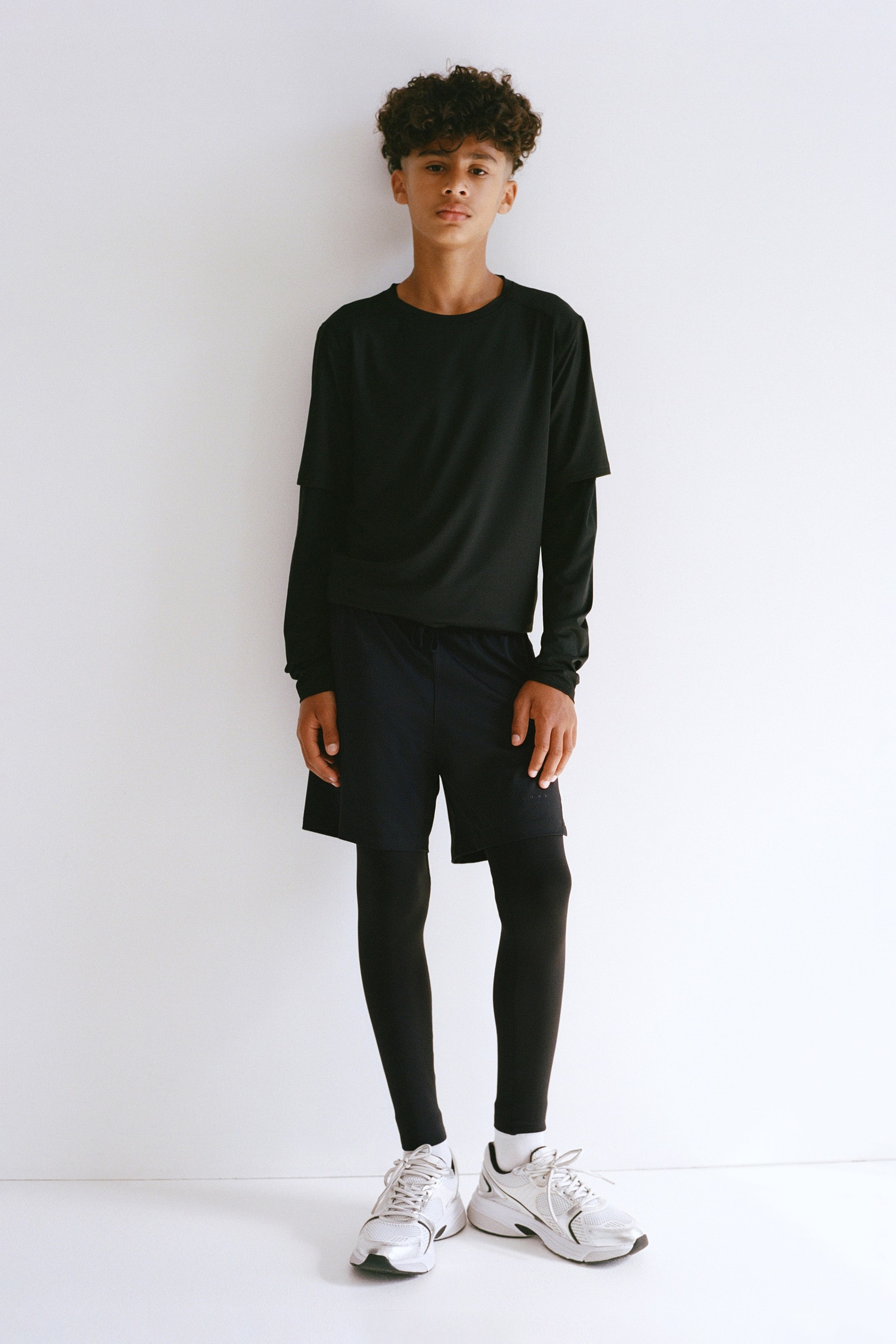 View larger image: Layered football tights with ThermoMove™ - Black - Kids | H&M 1