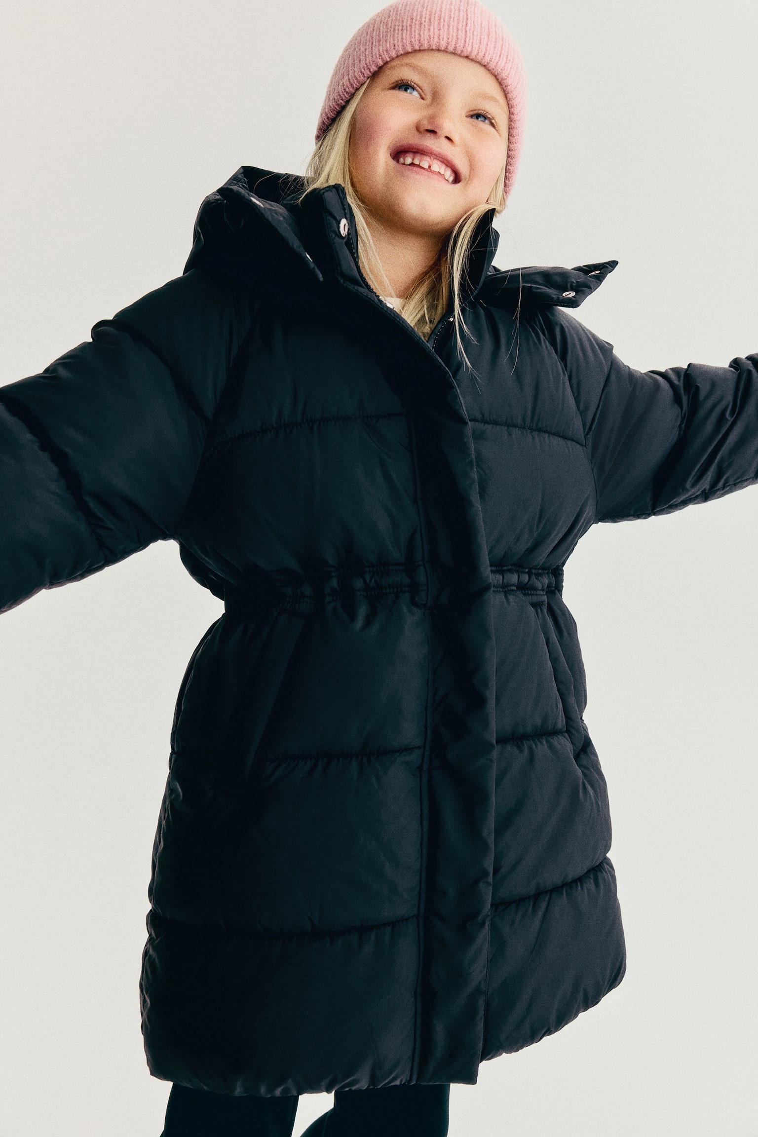 Детская куртка H&M Hooded Puffer, цвет: Чёрный — фото 3