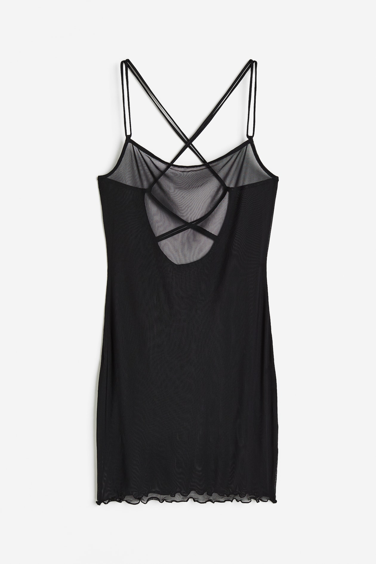 h&m mesh black dress Ladies - Black/Polka Dot Ruched Mesh Dress - Size: XS