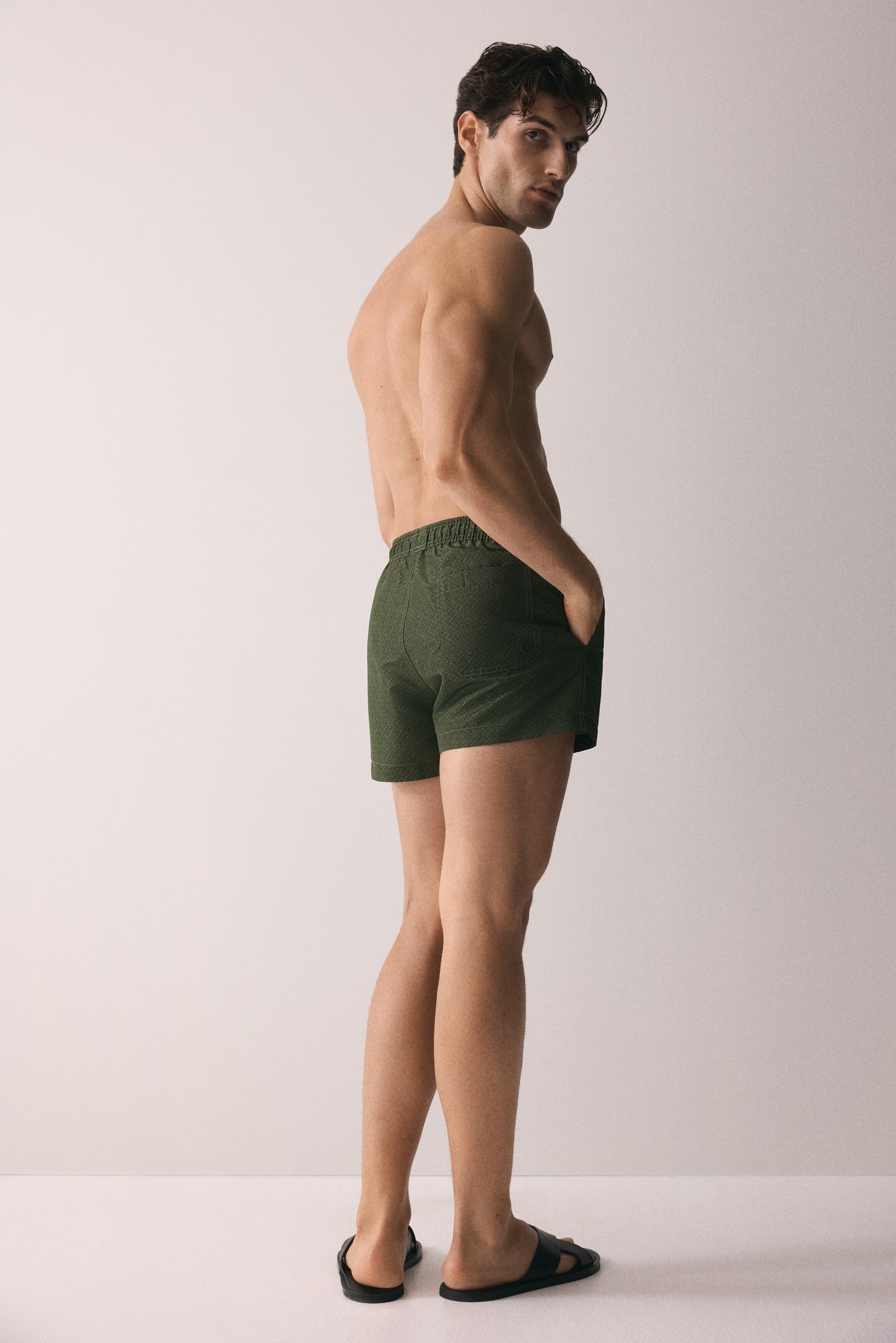 Patterned swim shorts