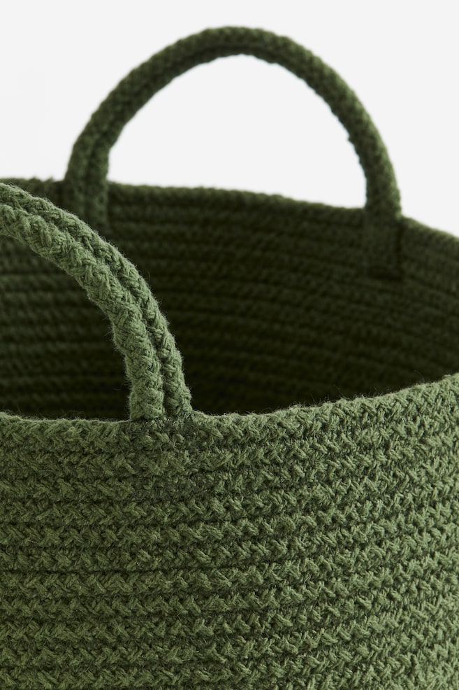 Cotton storage basket - Deep green/Light beige/Black/Brown/dc - 2