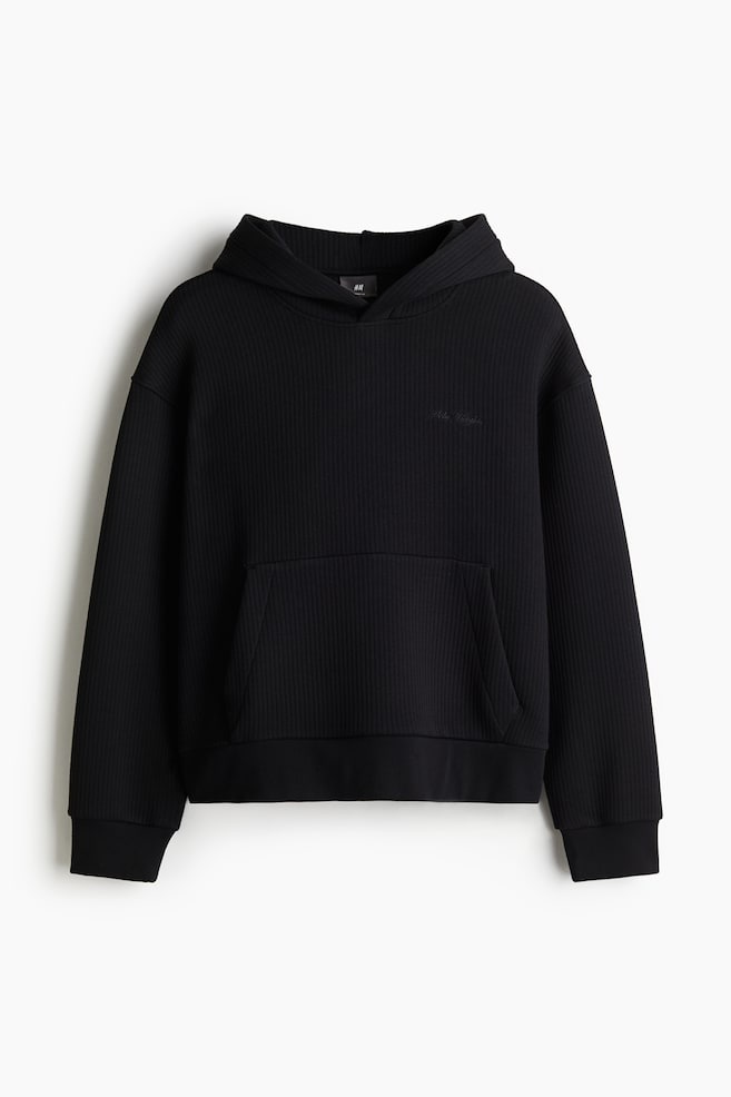 Hanorac reiat Loose Fit - Negru - 1