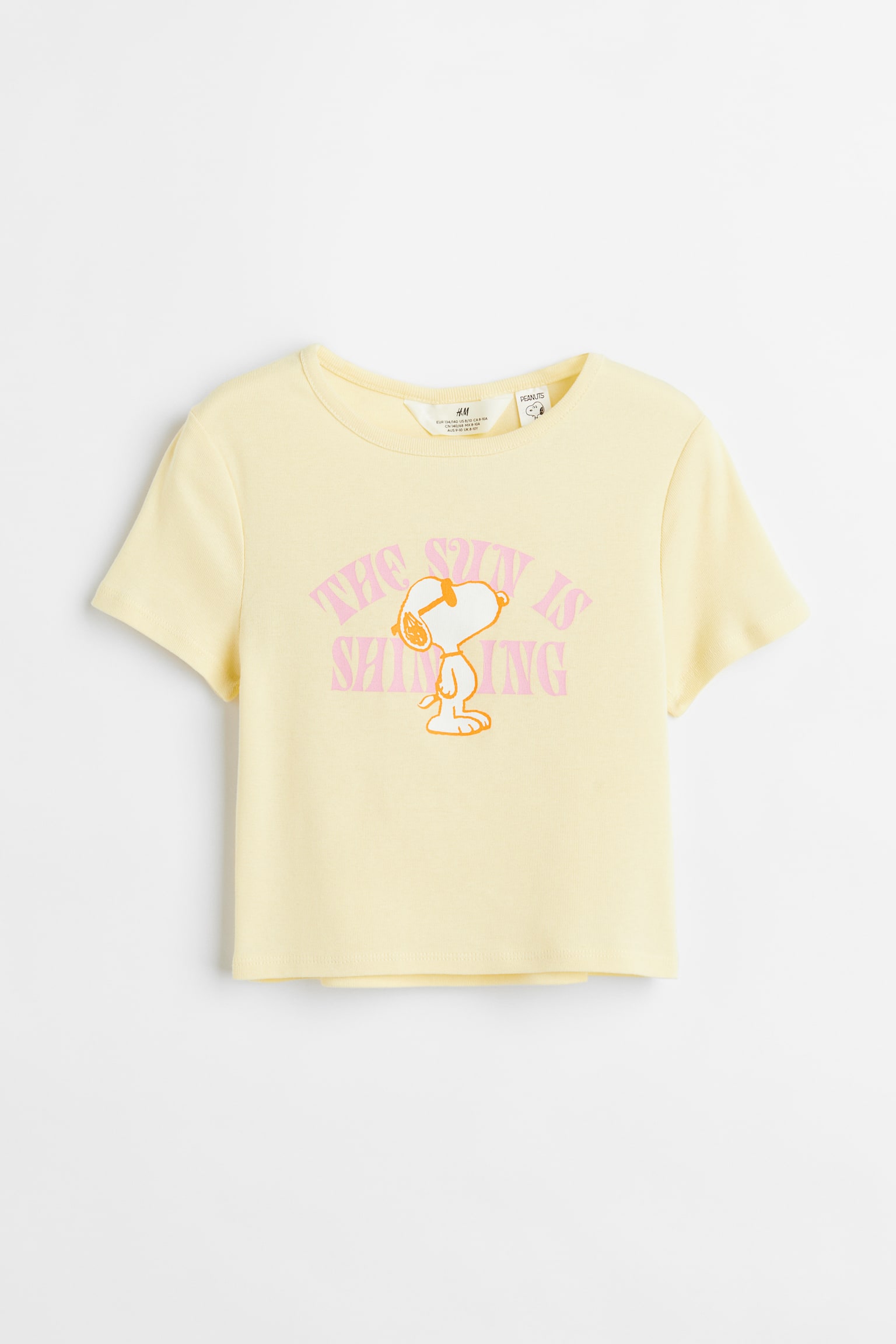 プリントクロップドTシャツ - ライトイエロー／スヌーピー - 1