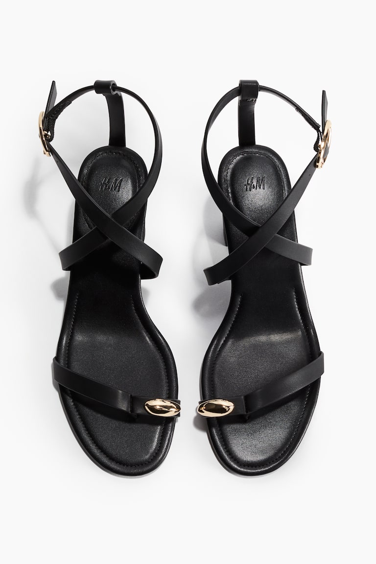 Sandalias con tacón cuadrado Negro MUJER H&M ES - Main Image