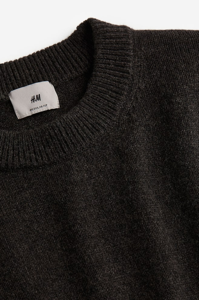 Pullover in lana Regular Fit - Marrone scuro/Grigio scuro/Verde scuro/Blu/Beige scuro - 4