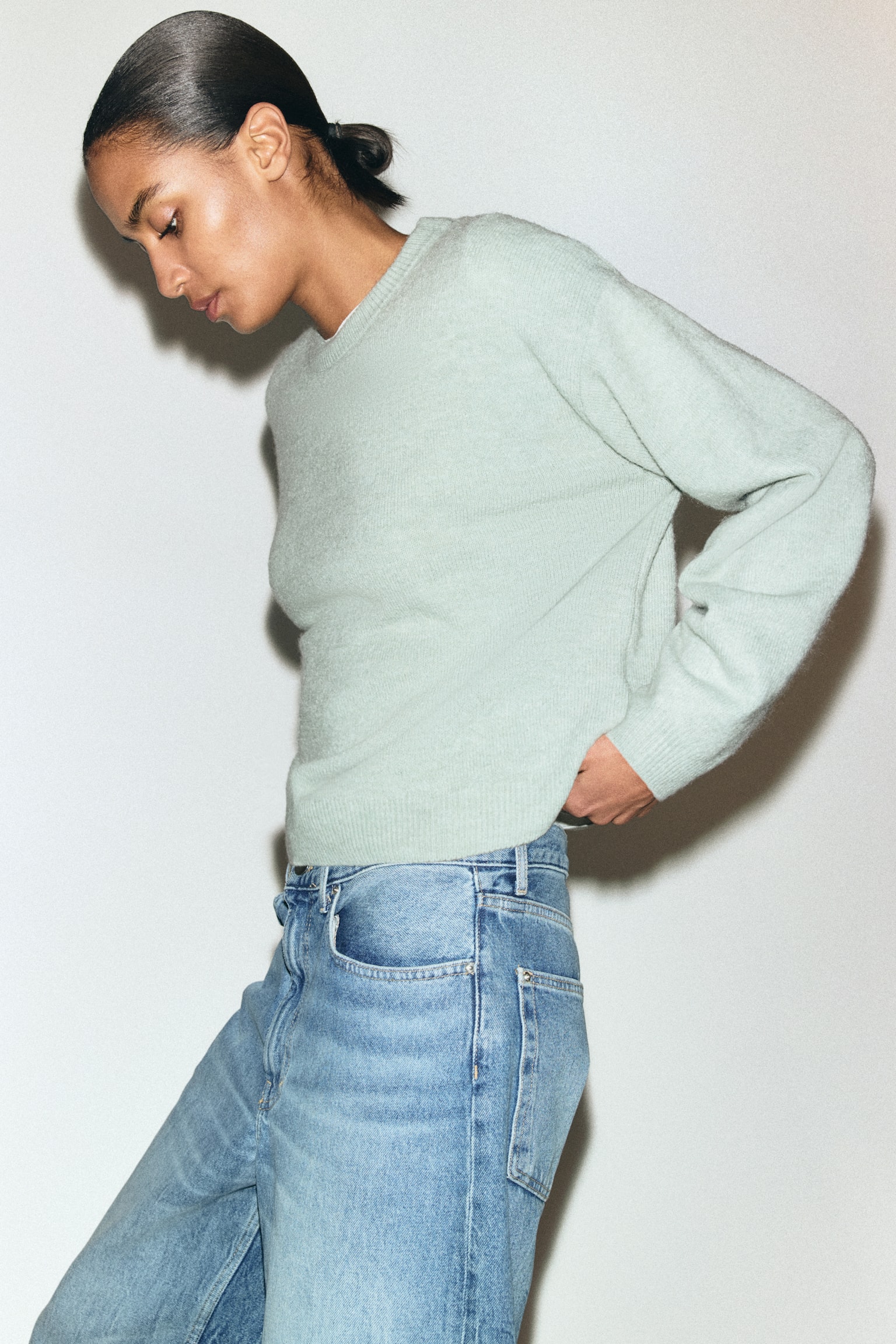 Knitted jumper - Sage green/Dark mole/Light mole marl/Light pink/Cream/Red/Light pink/Light yellow/Light beige marl/Black/Striped/Cream/Striped/Black/Green/Dark green/Brown/Cream - 3