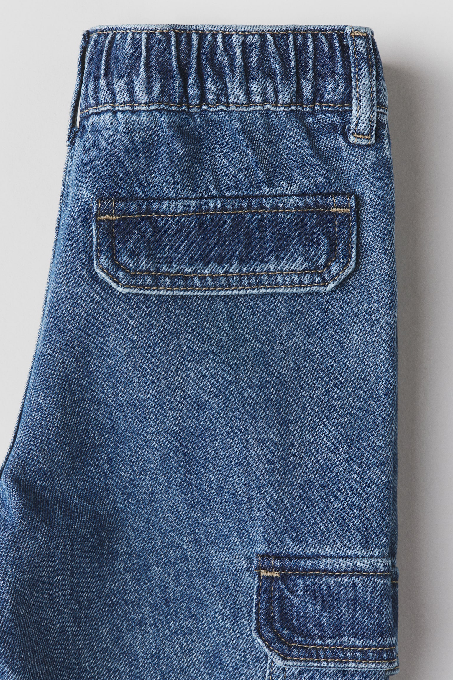 Детские джинсы H&M Relaxed Tapered Fit, цвет: Тёмный джинсовый синий — фото 3