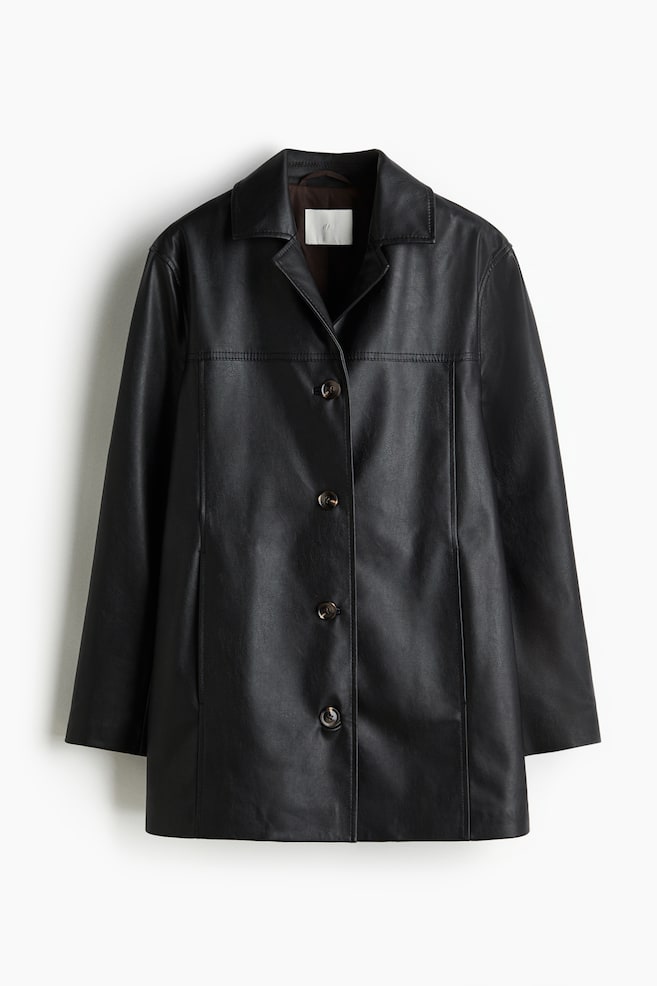 Coated jacket - Black/Burgundy - 1