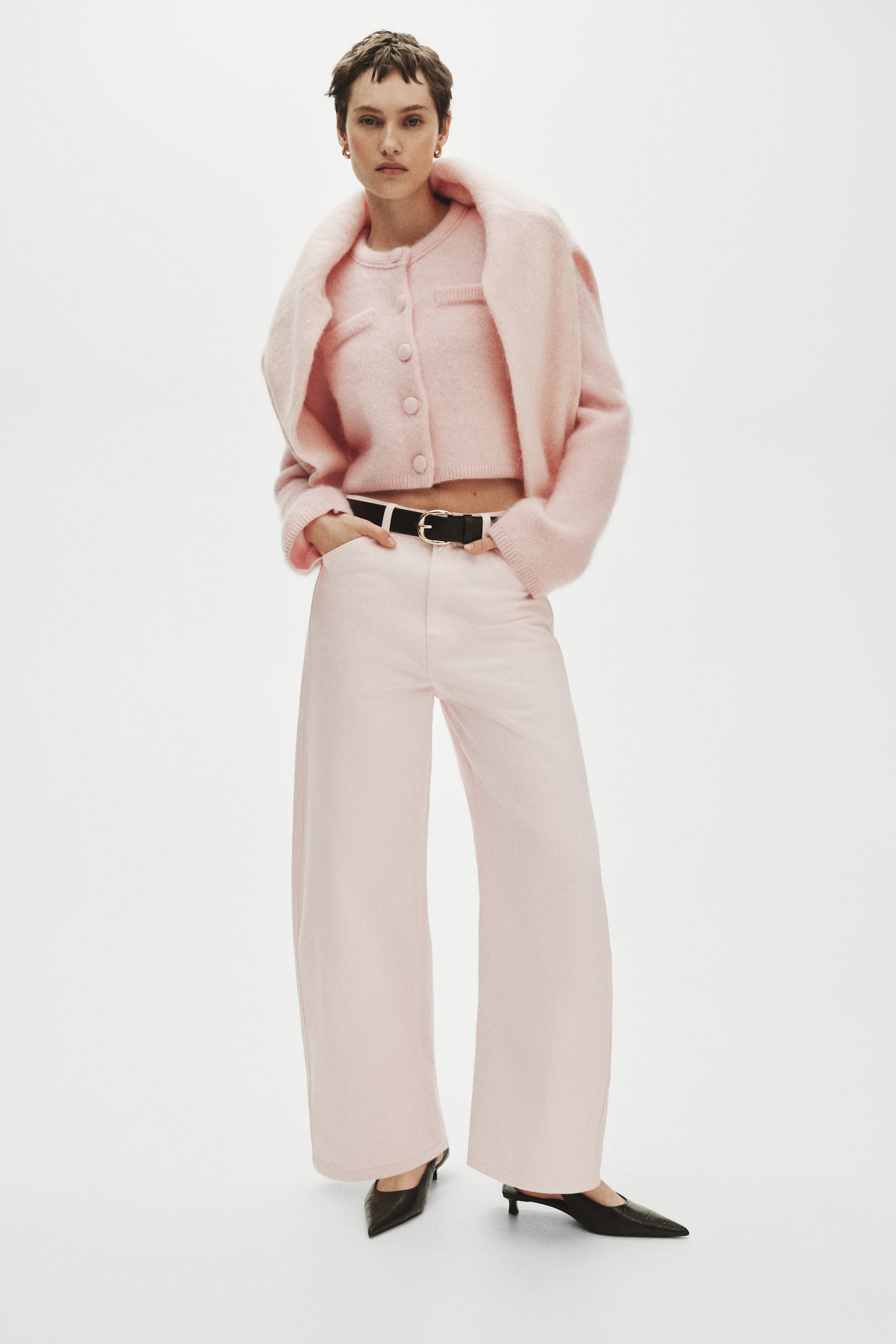 Barrel Leg Low Waist Ankle Jeans - Lys rosa - 3