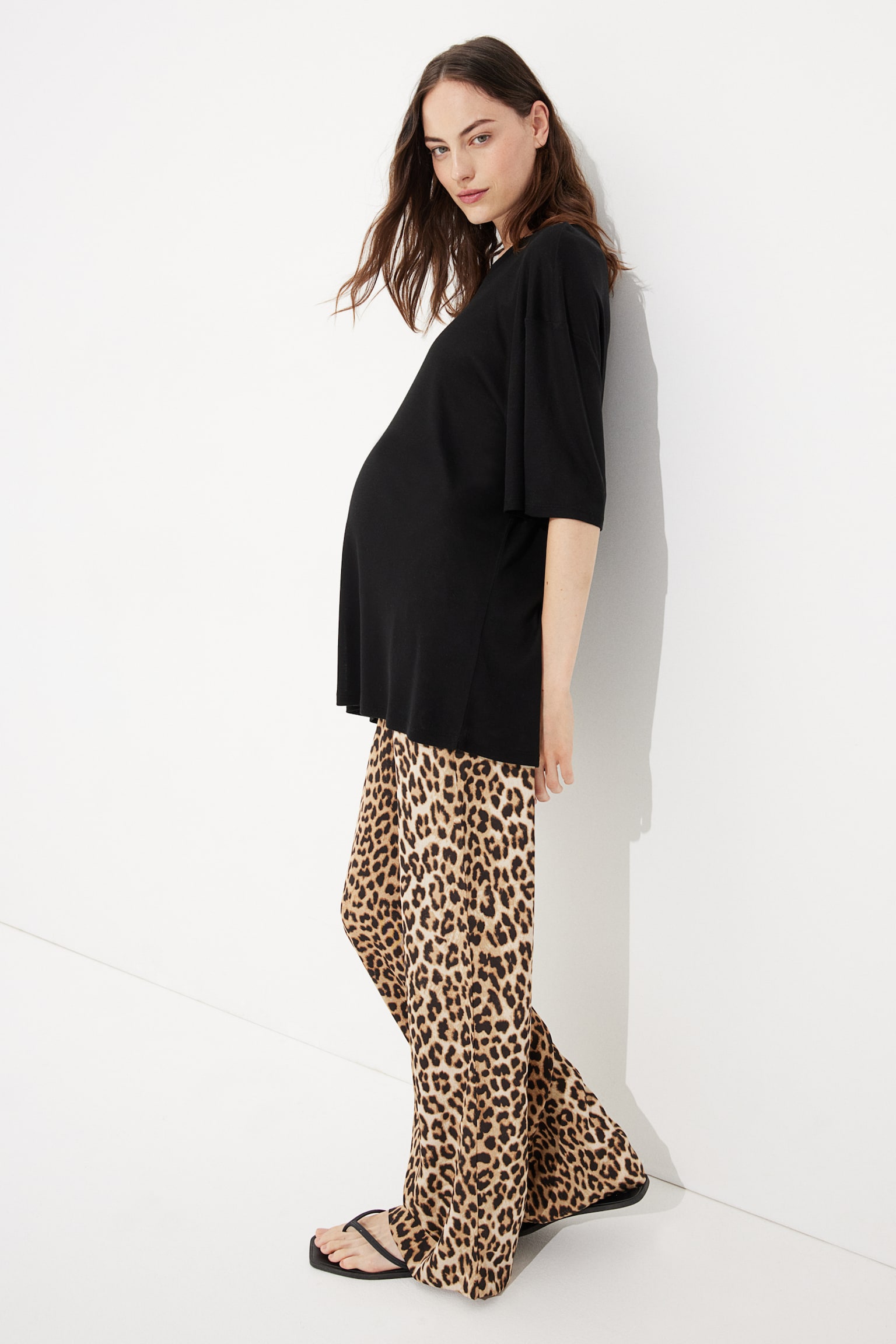 MAMA Pull-on trousers - Beige/Leopard print - 4