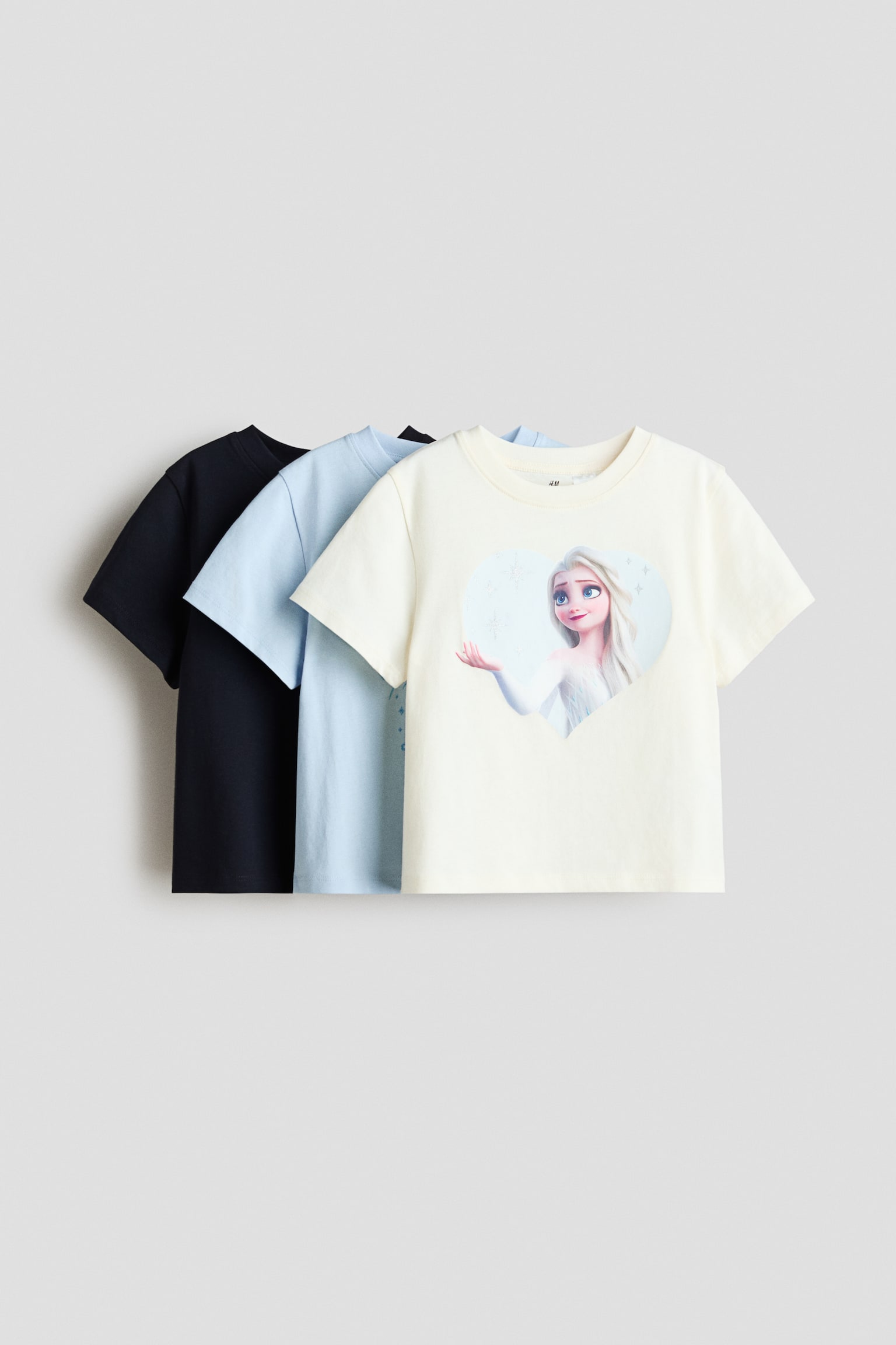 3er-Pack Shirts mit Druck - Cremefarben/Frozen/Beige/Lilo & Stitch/Hellrosa/Hello Kitty/Dunkelgrau/Lilo & Stitch/Cremefarben/Hello Kitty/Cremefarben/Peppa Wutz/Weiß/Minnie Maus/Rosa/Aristocats