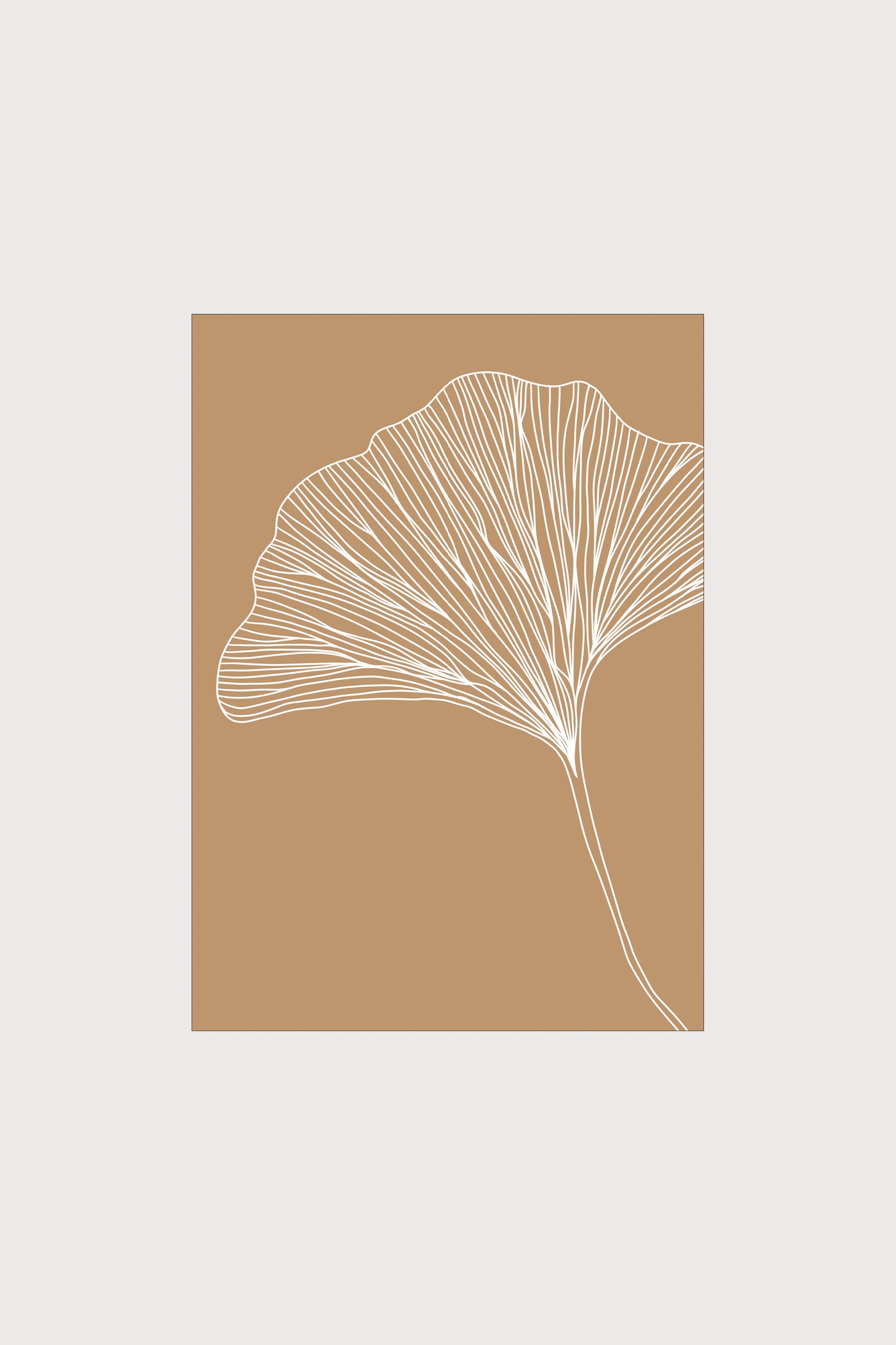 Poster & Frame - Veronika Boulova - Untitled 01 - Ruskea / Valkoinen - size: 100x140