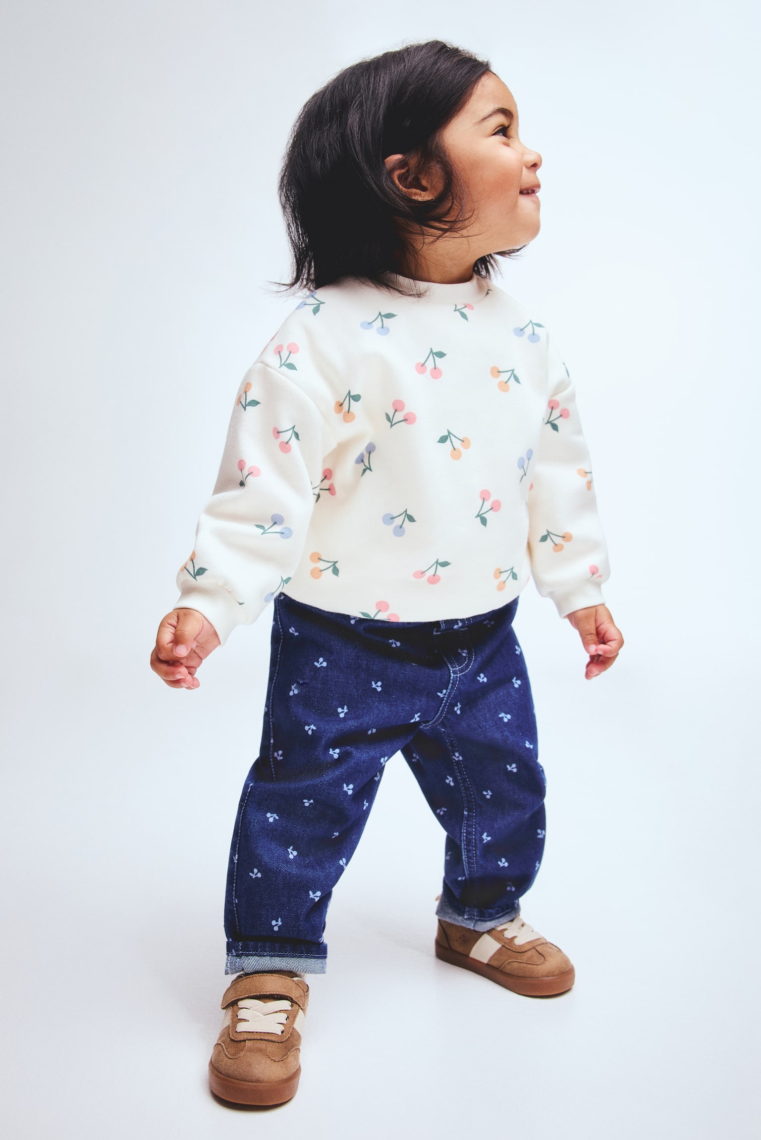 Baskılı Sweatshirt - Krem/Kirazlar/Nane yeşili/Le Marais - 3