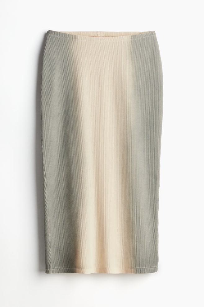 Ribbed pencil skirt - Light beige/Ombre/Black/Grey/Washed - 1
