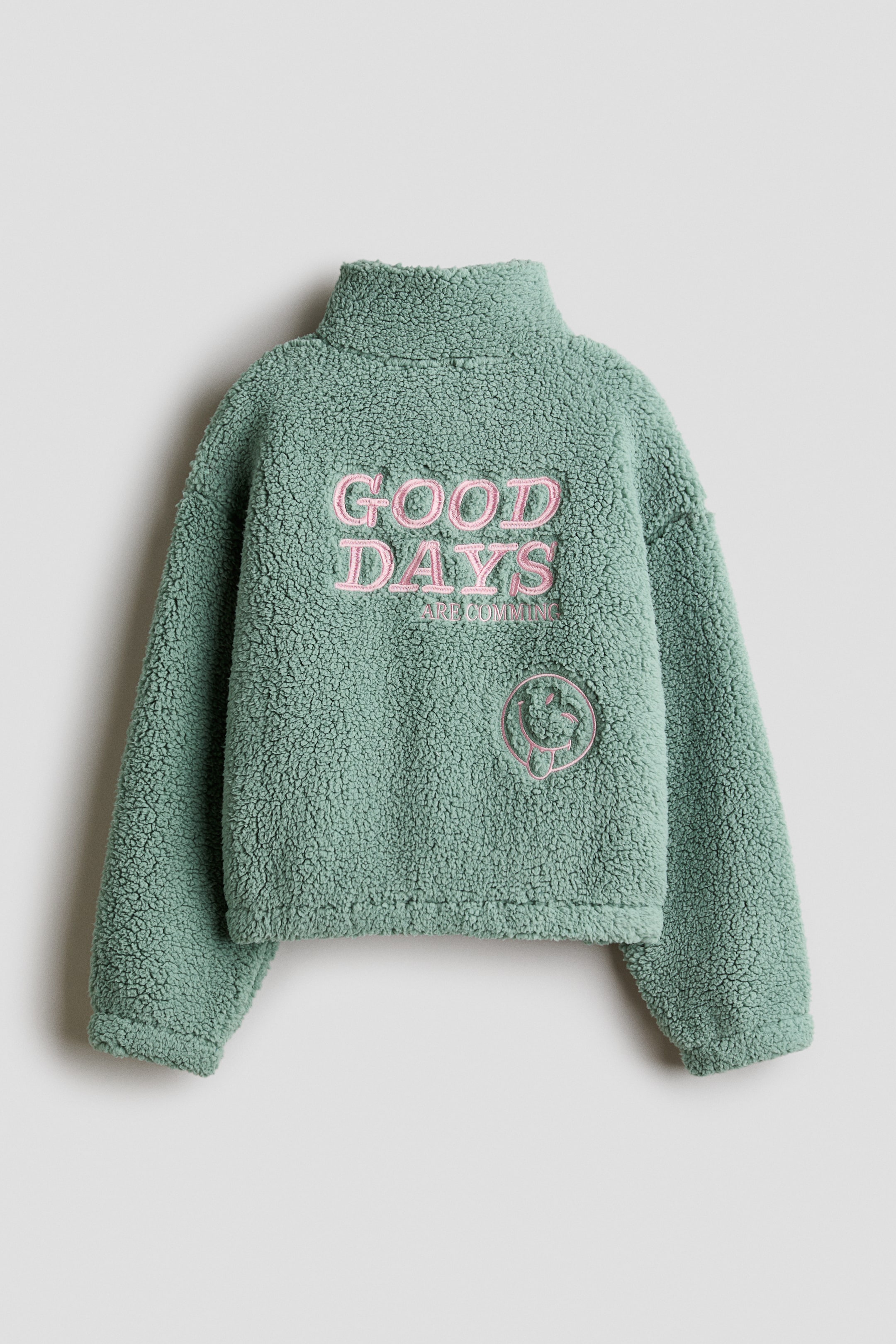 Ampliar la imagen: Chamarra en tejido peluche con diseño - Verde/SmileyWorld® - Kids | H&M MX 2