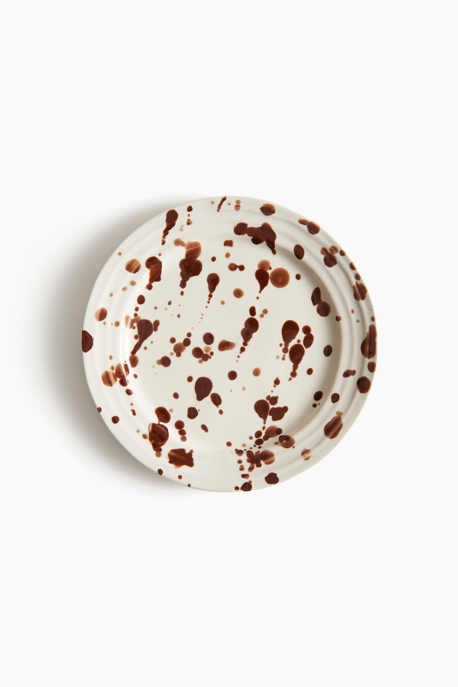 Stoneware plate - Brown/Spotted - 1