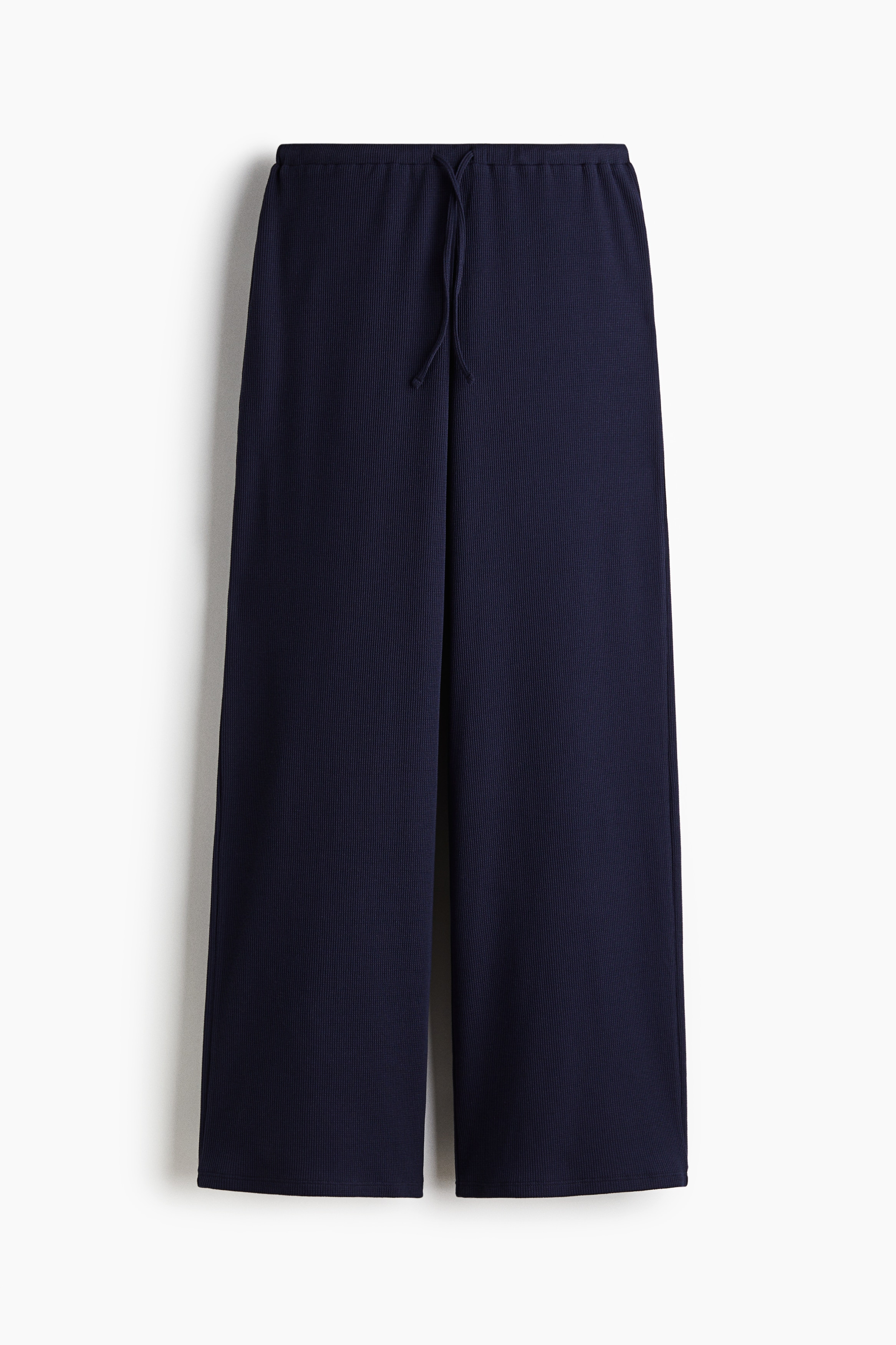Waffled Jersey Pants-Navy blue