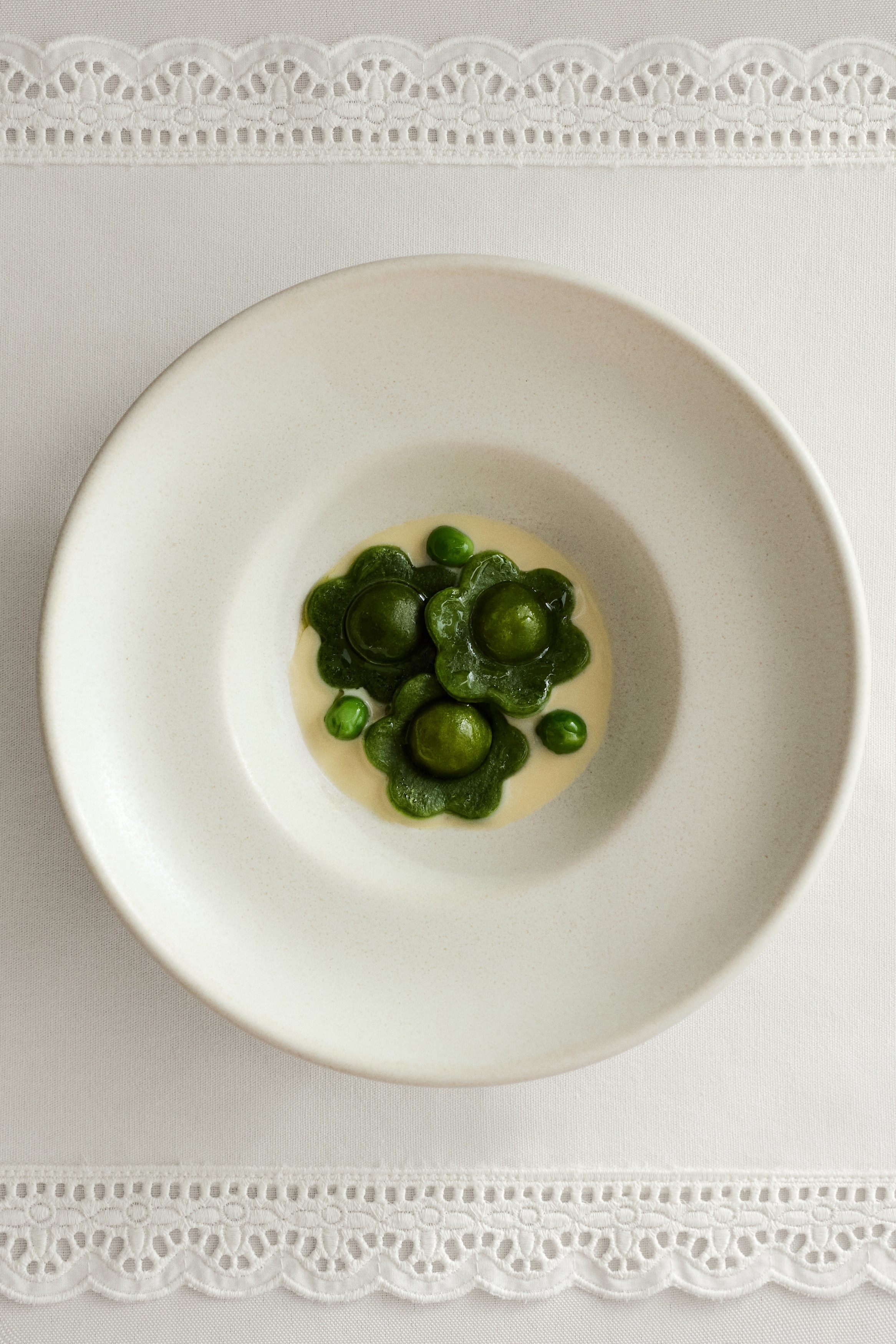 Pack 2 manteles individuales con ribete de encaje - Blanco