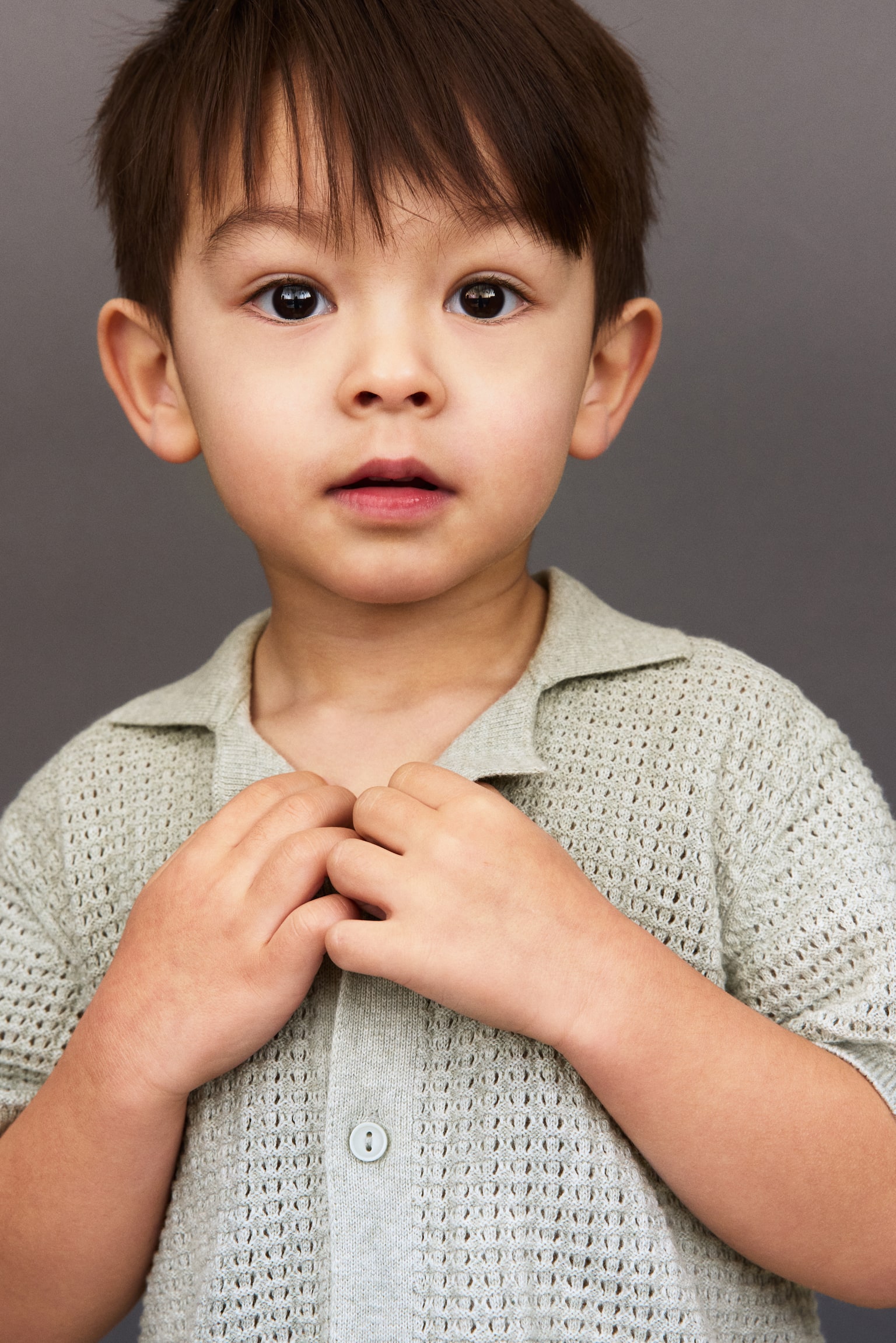 2-delat pointellestickat bomullsset - Ljus khakigrön/Ljusblå/Dimrosa - 3