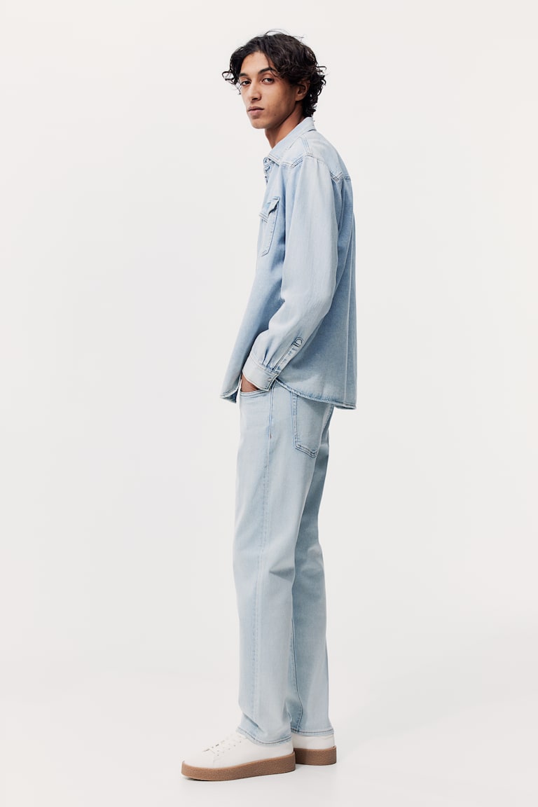 Jeans Straight Jeans Uomo Normali Straight Regular Jeans Blu Denim