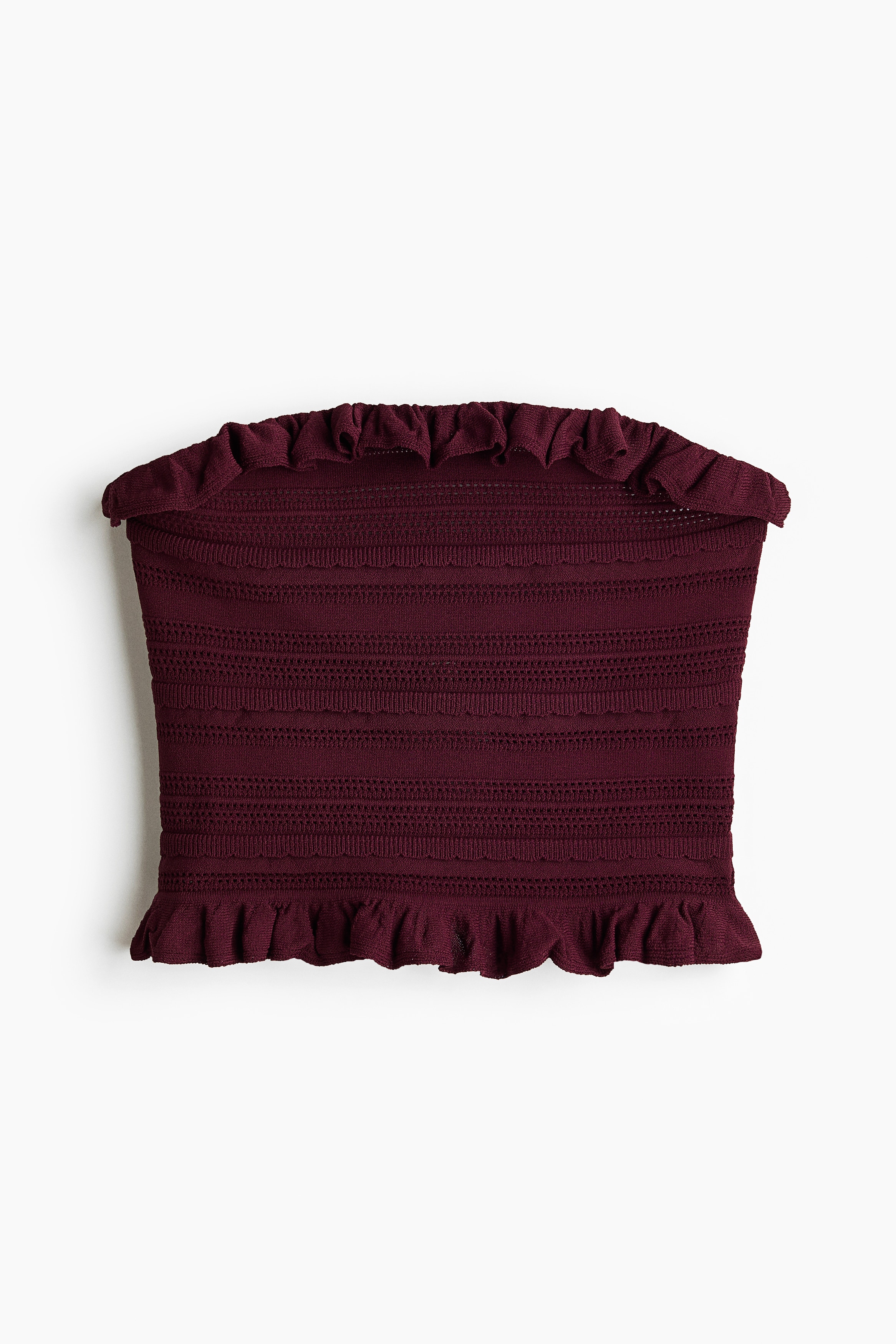 Top bando kroja od rupičastog pletiva - Bordo