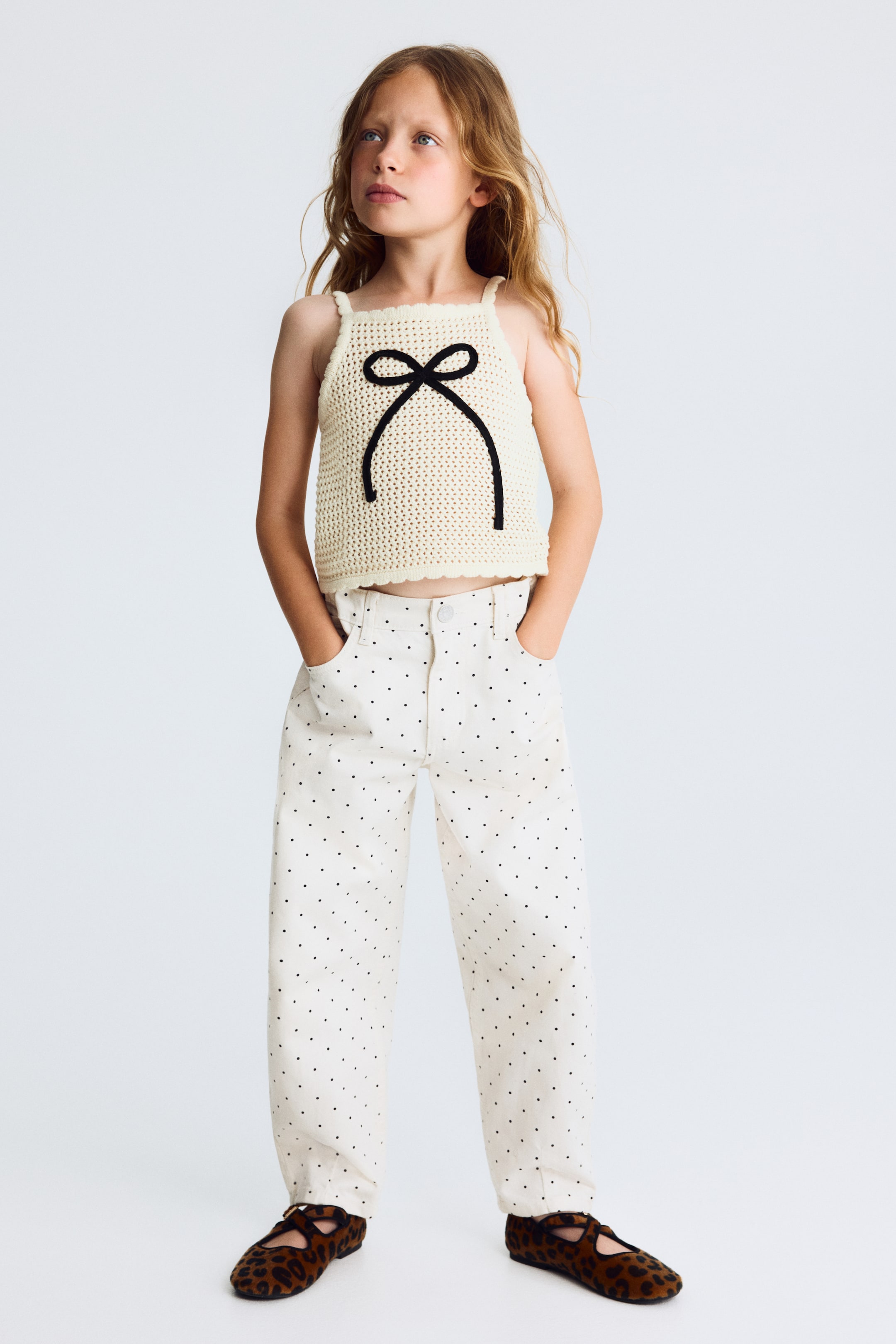 Crochet-Look Cotton Tank Top
