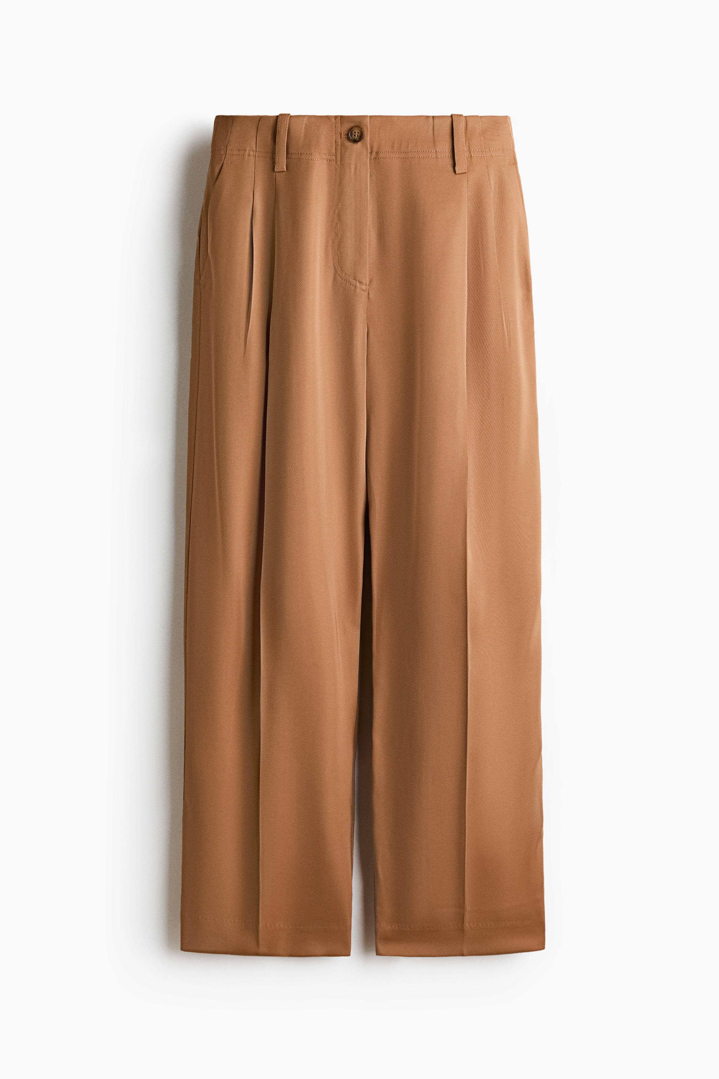Satin barrel trousers - Dark beige