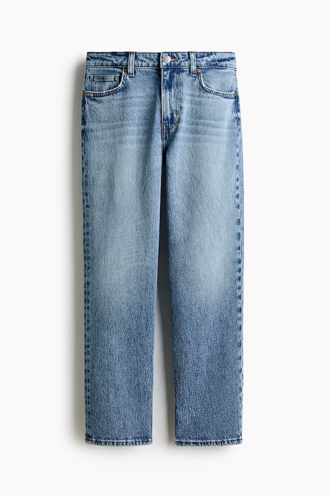Slim Straight Regular Waist Ankle Jeans - Denim blue/Light denim blue - 1