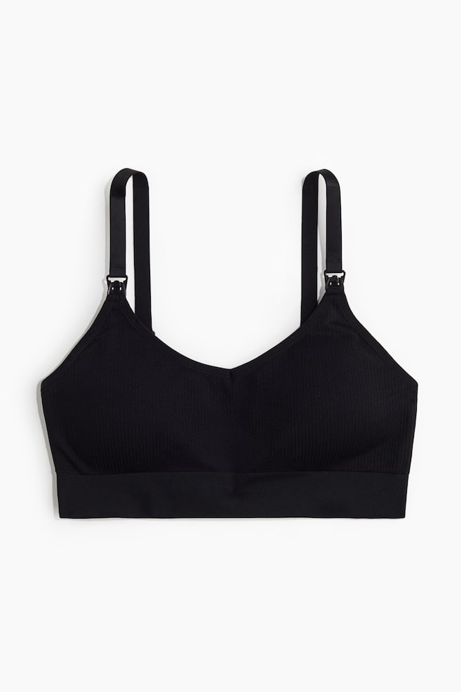 MAMA Seamless nursing sports bra - Black/Dark grey/Beige - 1