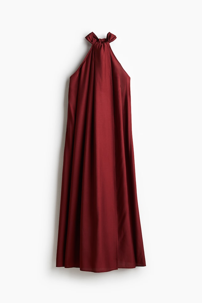 Maxi Halterneck Dress - Dark red - 1
